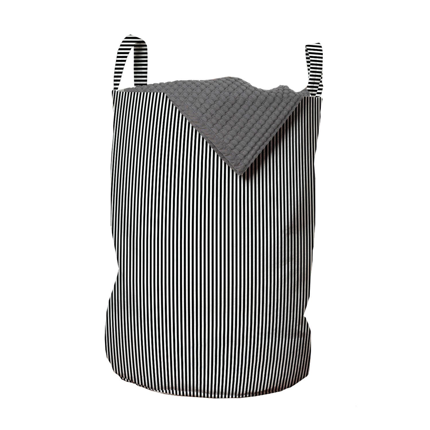 Wäschekorb Griffen für Nadelstreifen mit Abakuhaus Motiv Geometrisches Kordelzugverschluss Wäschesäckchen Primitive Waschsalons,