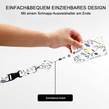 OUSPO Schlüsselanhänger Schlüsselband Schlüsselbänder Wristlet mit Wasserdicht PVC Kartenhülle