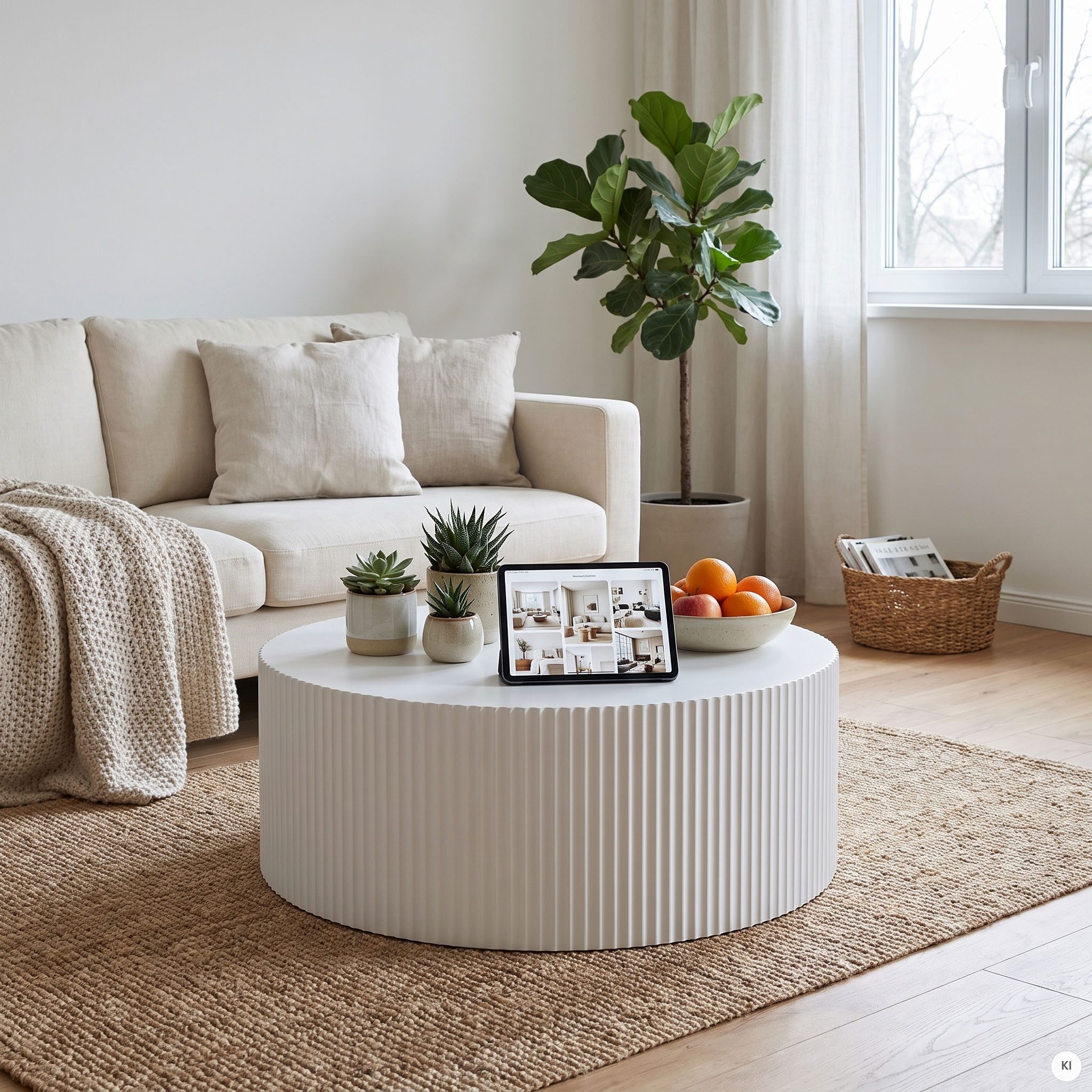 SalesFever Couchtisch New Orleans Stilvoller Couchtisch (Set, 1-St), mit umlaufender Rillenstruktur