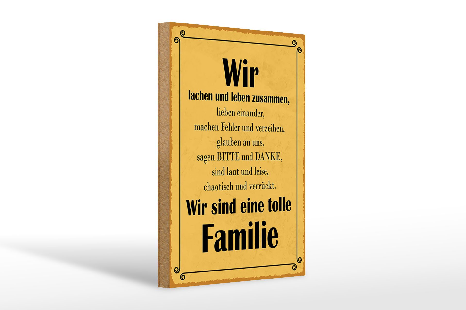 Holzbild Spruch 20x30cm wir sind eine tolle Familie