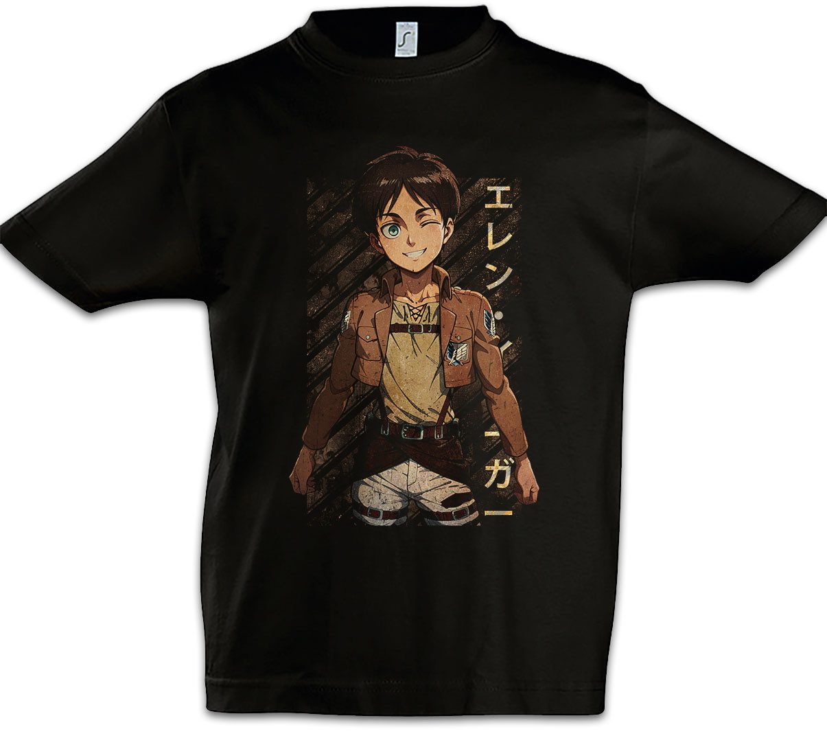 Urban Backwoods Print-Shirt Eren Jaeger Kinder T-Shirt Attack Shingeki No Kyojin AOT On Titan Levi (1-tlg) Yeager Annie Leonhart Historia