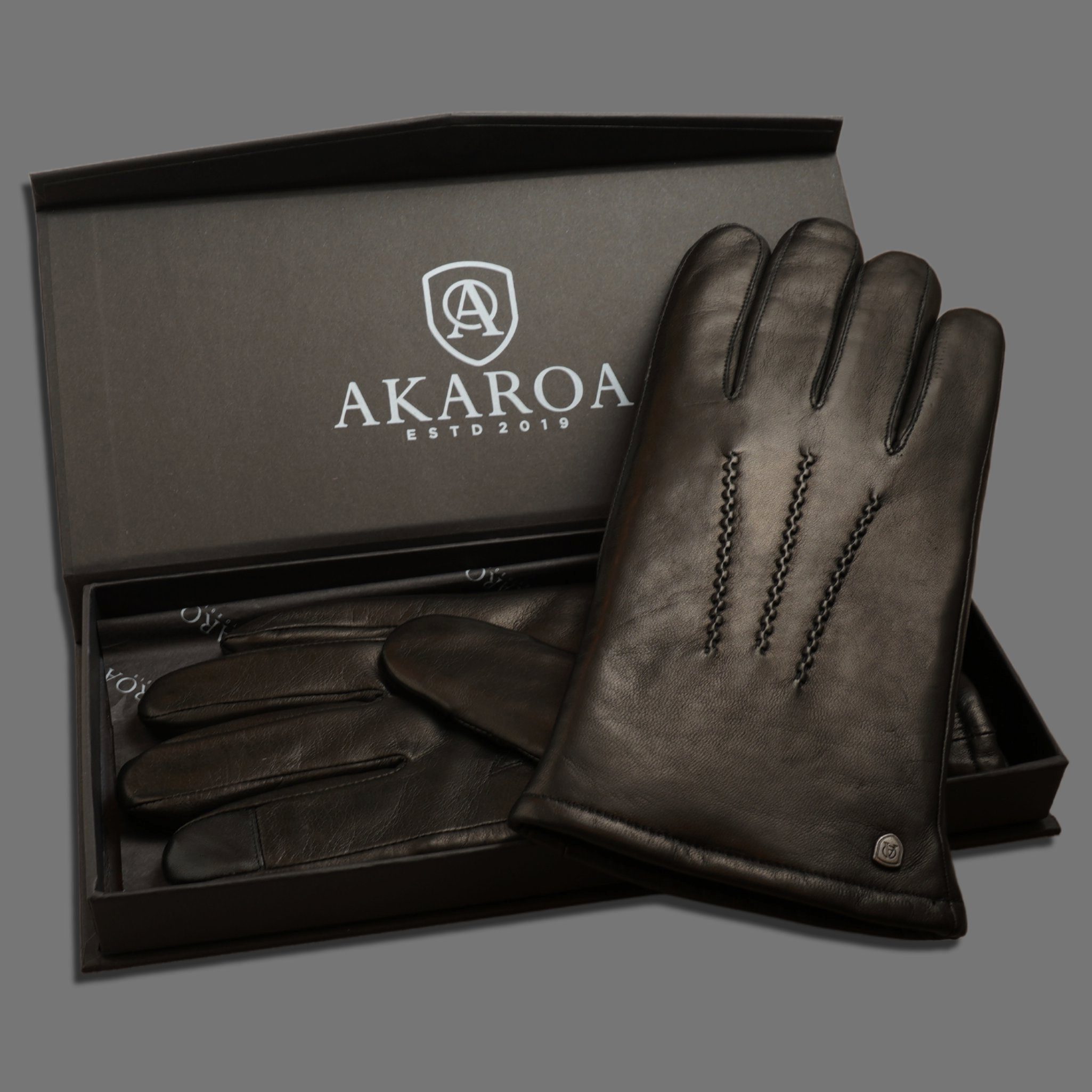 AKAROA Lederhandschuhe DAN mit Lammfellfutter