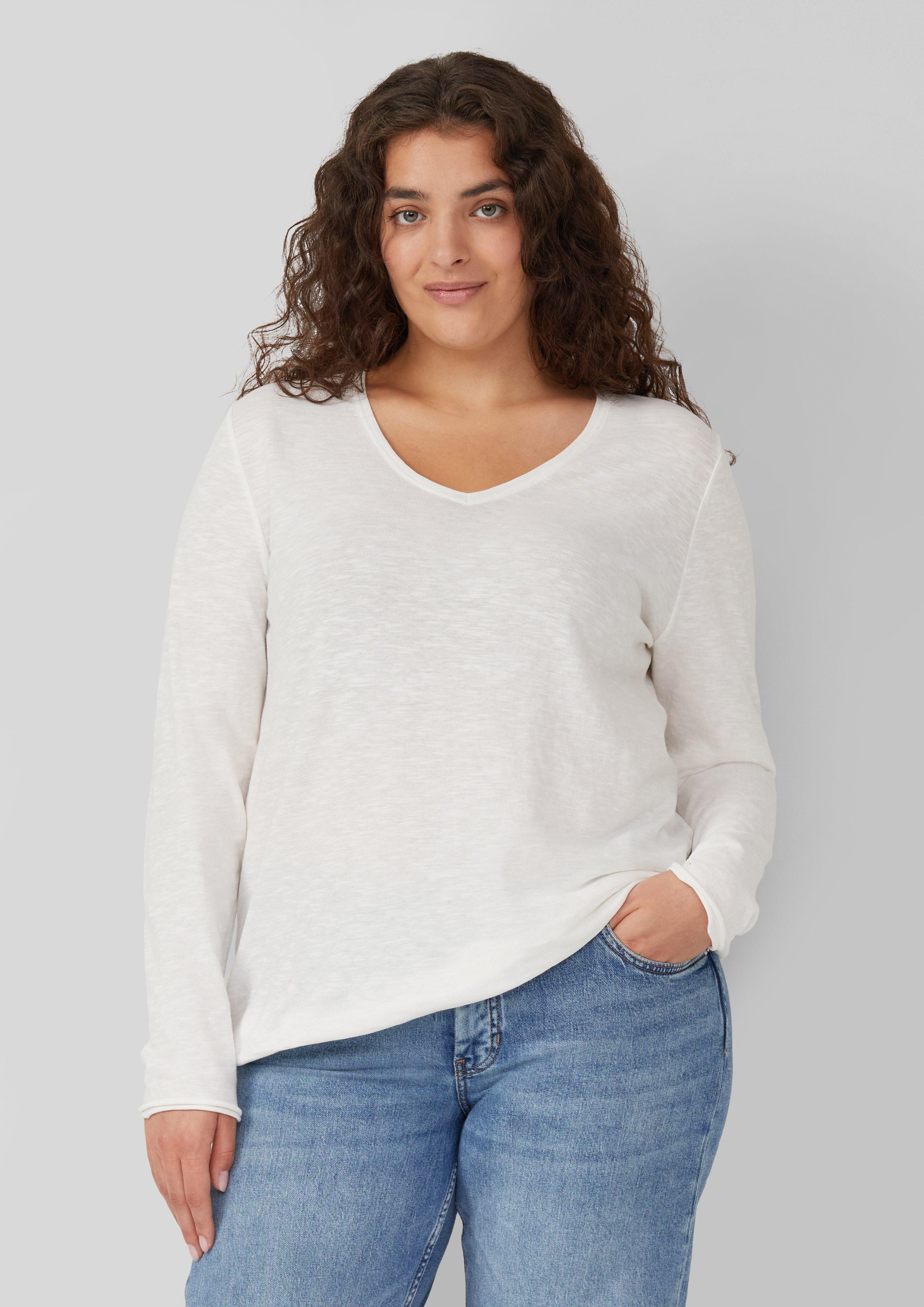 s.Oliver Sweatshirt Jersey-Shirt mit V-Ausschnitt und günstig online kaufen