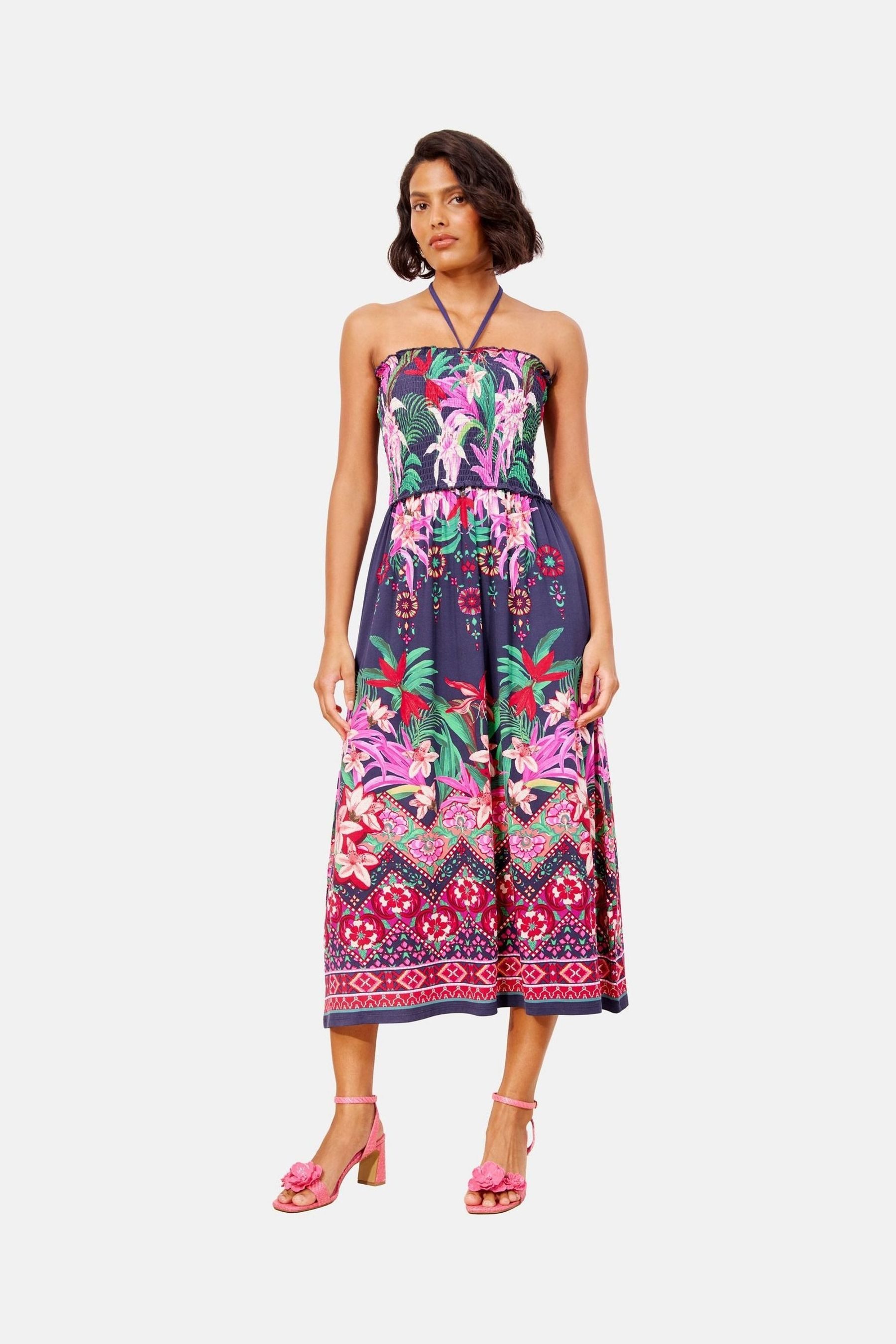 Midikleid Love & Roses Midikleid mit Zipfelsaum, Petite
