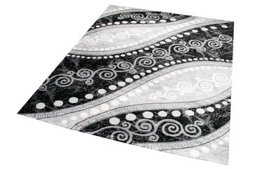 Teppich Moderner Teppich Orientteppich Ornamente mit Glitzergarn in Grau Schwatz Creme, Teppich-Traum, rechteckig, Höhe: 12 mm