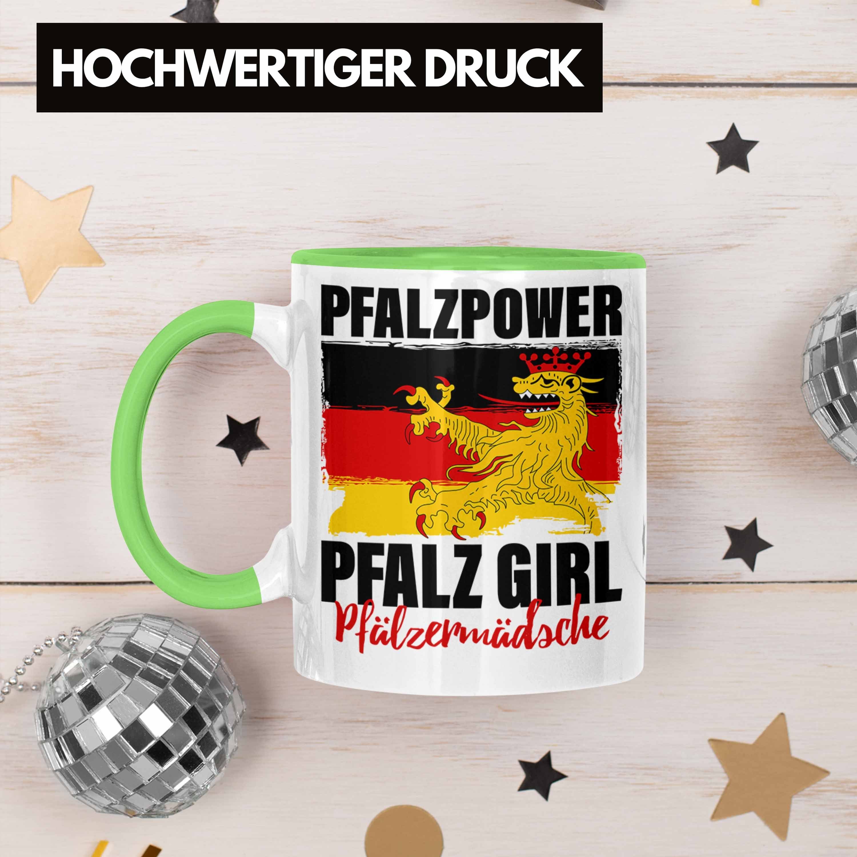 Trendation Tasse Pfalzpower Tasse Geschenk Grün Pfalz Frauen Girl Pfalzmädsche
