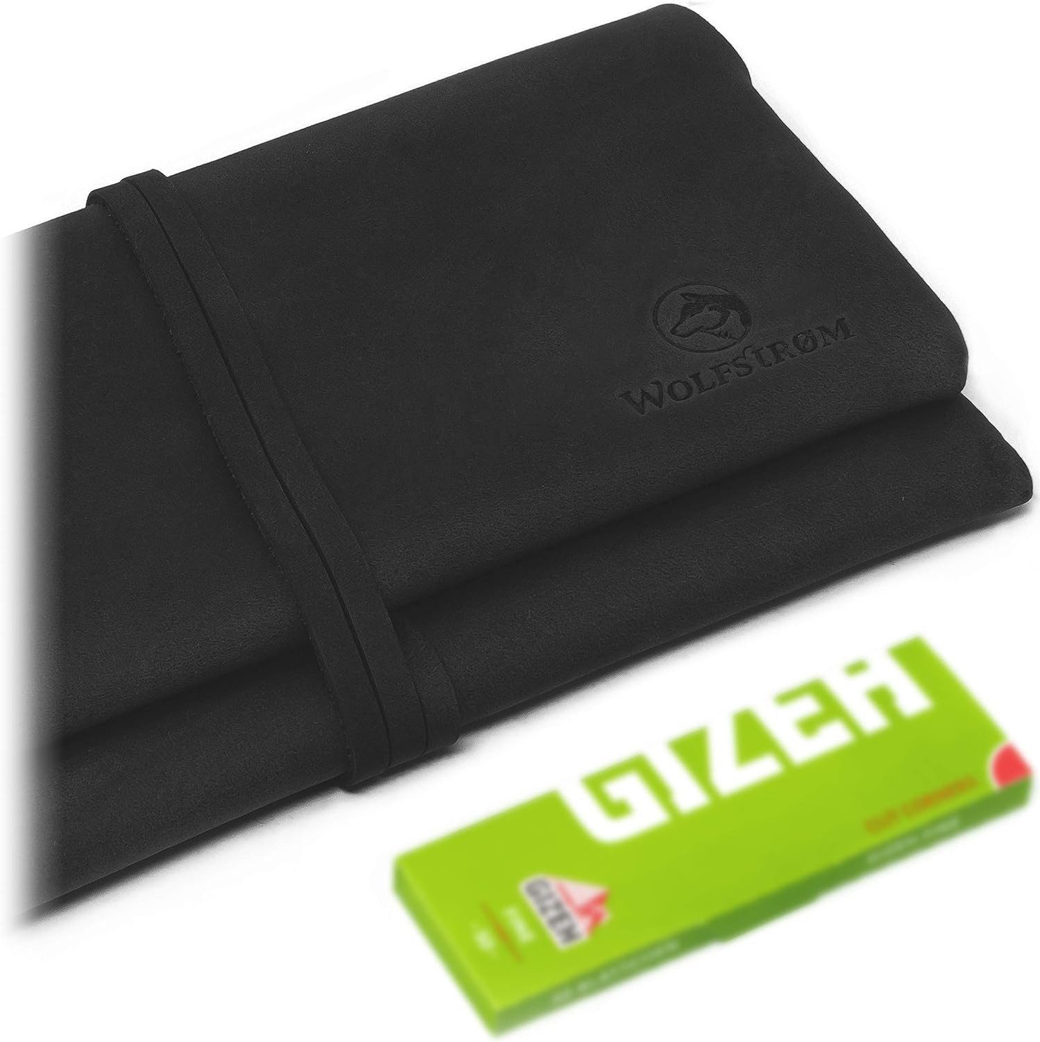 Wolfstrøm Tabakbeutel 'Bjørk' – Tabaktasche Leder – Dreher-Tasche mit Blätt günstig online kaufen