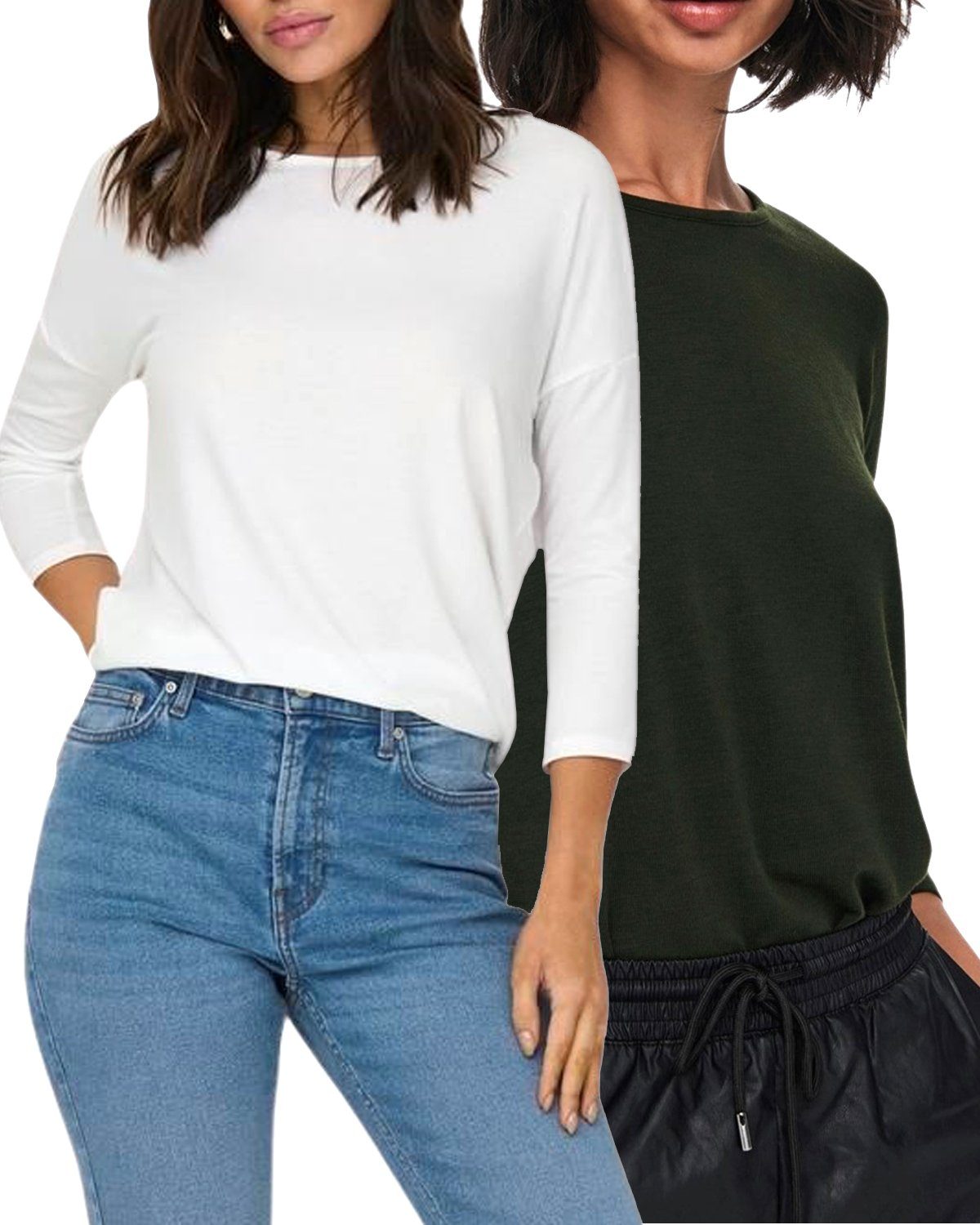 ONLY 3/4 Arm-Pullover (Set, 2er-Pack) Locker günstig online kaufen