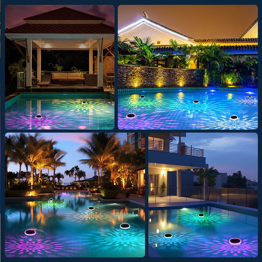 QUBEBU Pool-Lampe Schwimmende Poolbeleuchtung Solar, 2er Set, IP67 Wasserdi günstig online kaufen