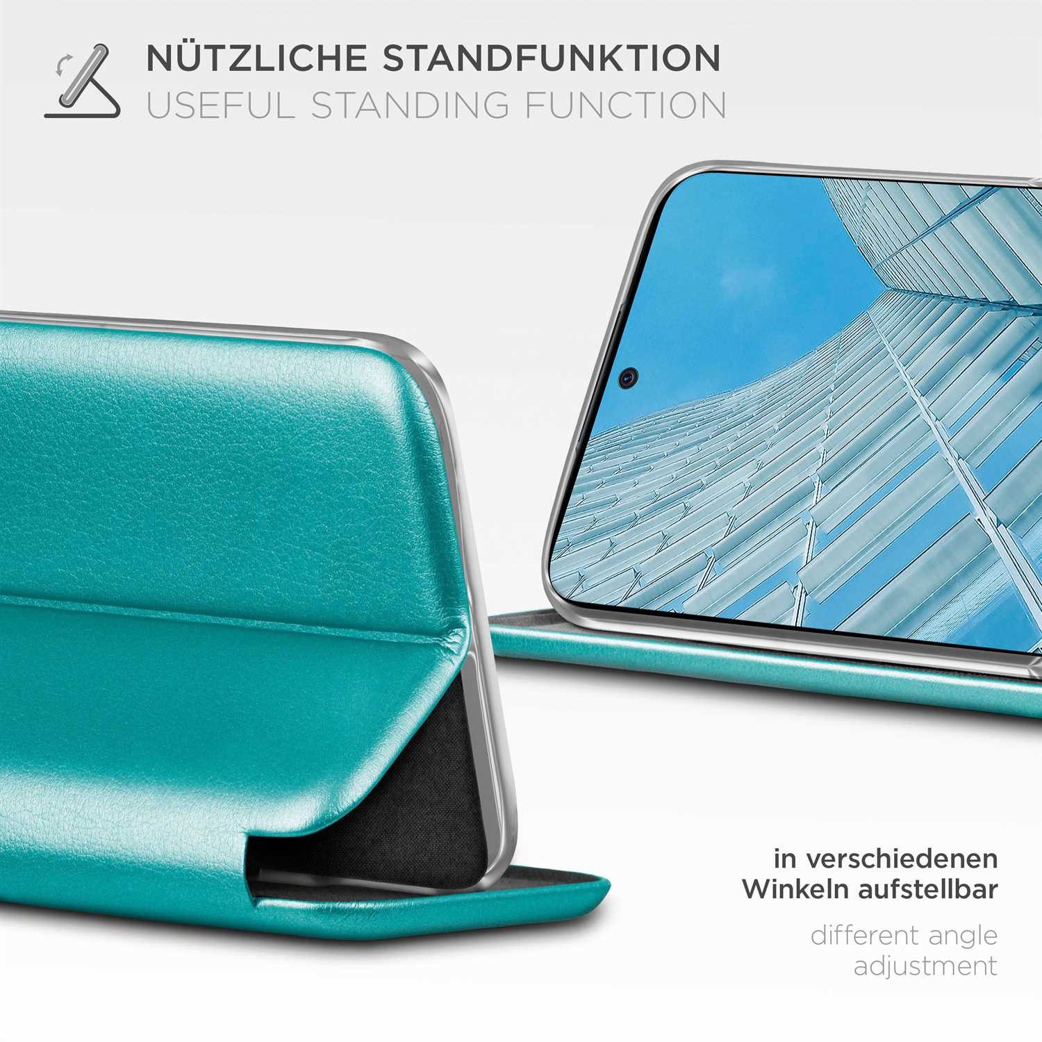 ONEFLOW Handyhülle für Redmi Note 11 Pro 5G Premium Hülle Business Cover Blau 6,67 Zoll, 360 Grad Schutzhülle Flip Case Etui Klapphülle Dünn Leder Handy Tasche