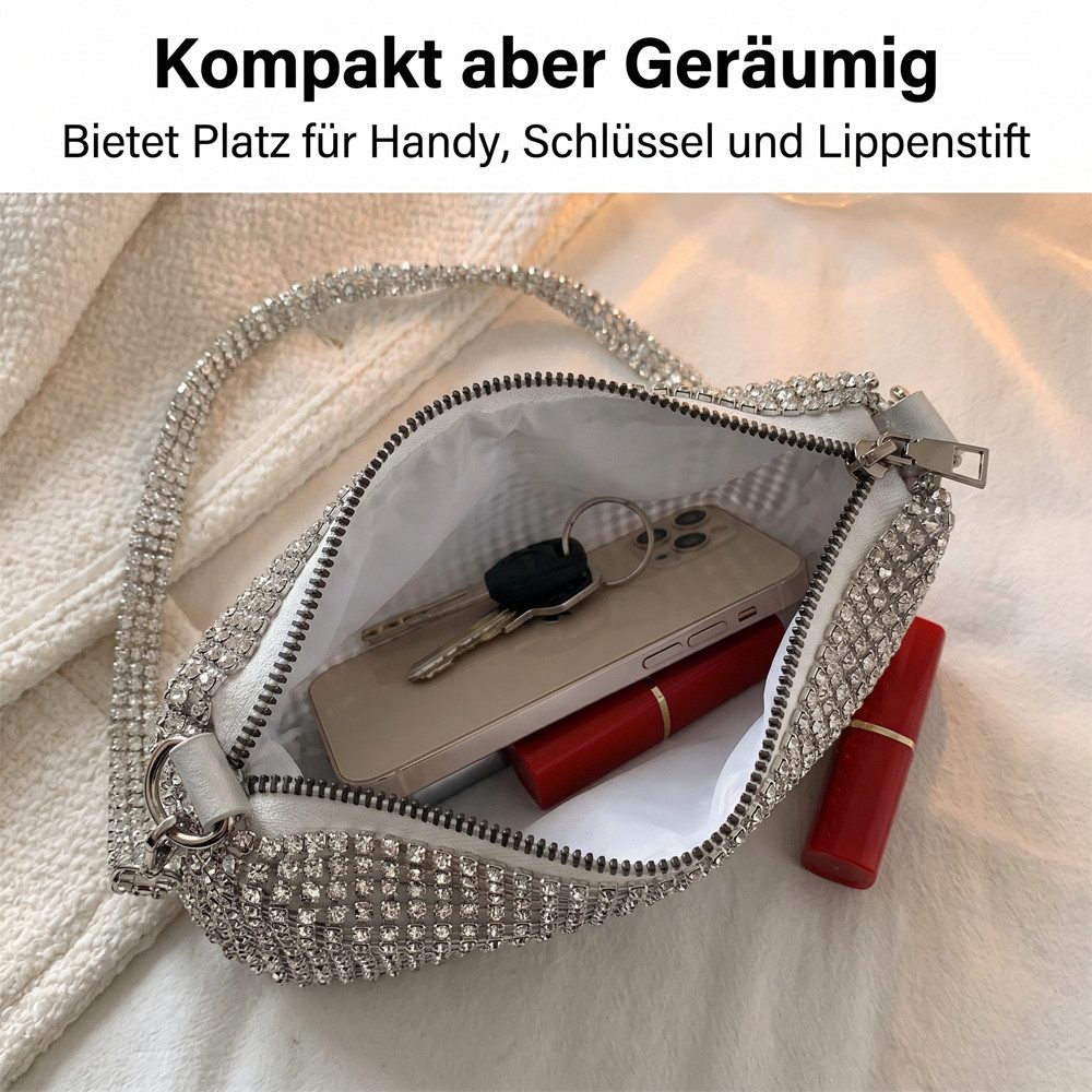 Zaewry Clutch Damen Clutch Elegante Brauttasche Diamant Handtasche Hochzeit, Abendtasche Klatsch Tasche Cluthes