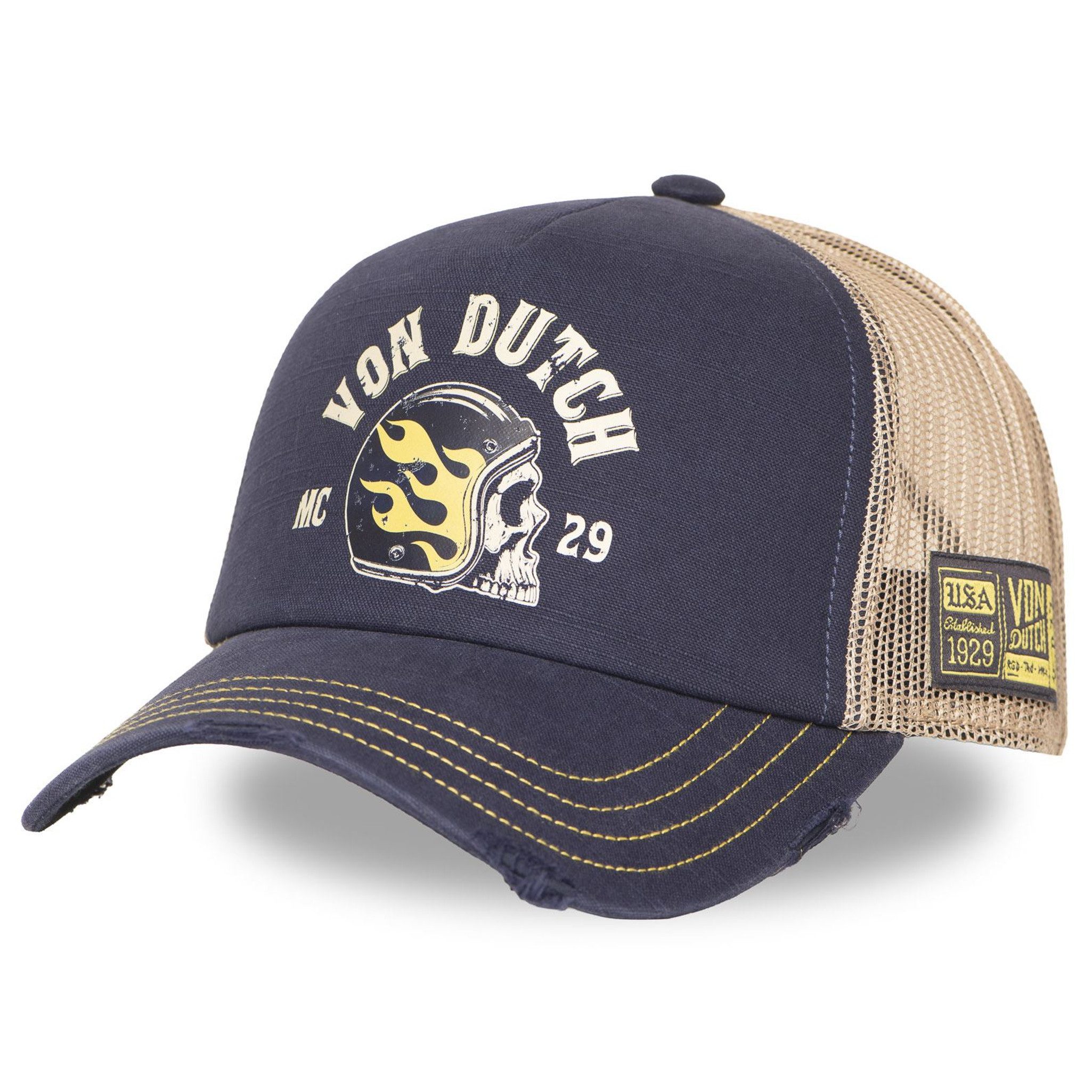Von Dutch Trucker Cap Von Dutch Originals Trucker Cap - CREW DEVIL HARD BEAST RACING (Basecap, Basecap, Meshcap, Trucker Kappe) Used-Look