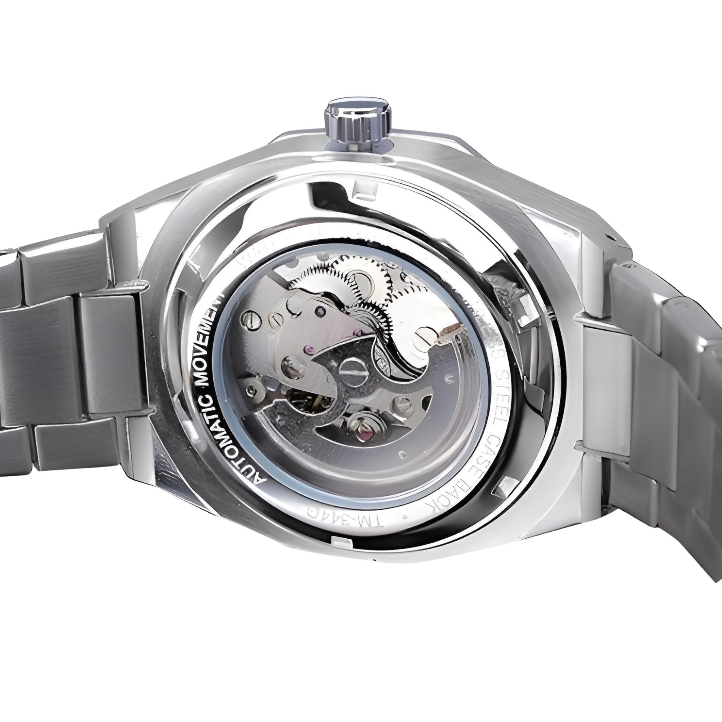 S&T Design Automatikuhr Mechanische Uhr Skelett Edelstahl, (inkl. Uhrenetui, und Armbandkürzer), Automatik Armbanduhr für Herren, Achteckig, Wasserdicht, Transparent