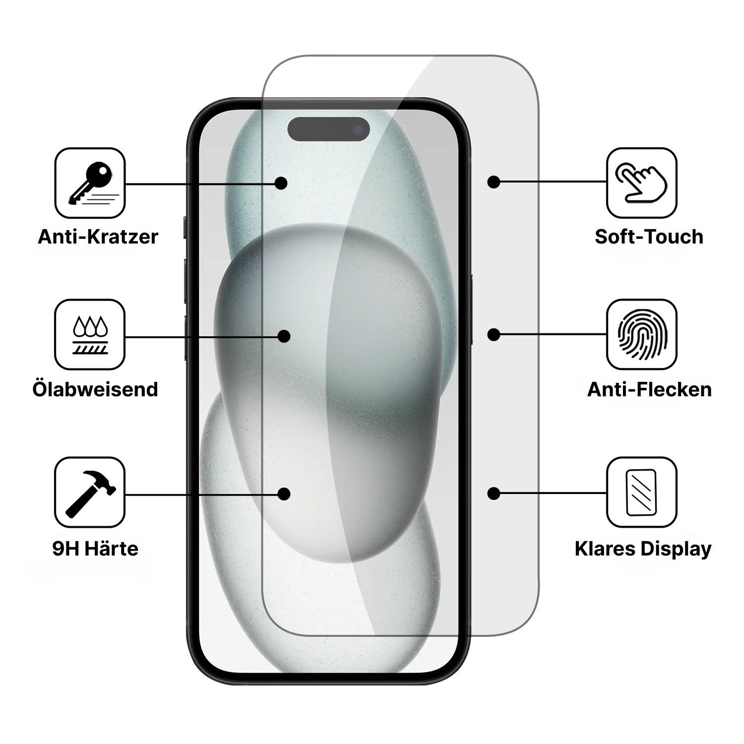 Futurea Schutzfolie iPhone 17 Schutzfolie Panzerglas Schutzglas 3ERPACK, (mit Reinigungskit frustfrei ohne Blasen, einfach anzubringen mit Installationsrahmen leichte Anbringung), optional 3x Kameraglas für Apple iPhone 17, 17 Air, 17 Pro, 17 Pro Max