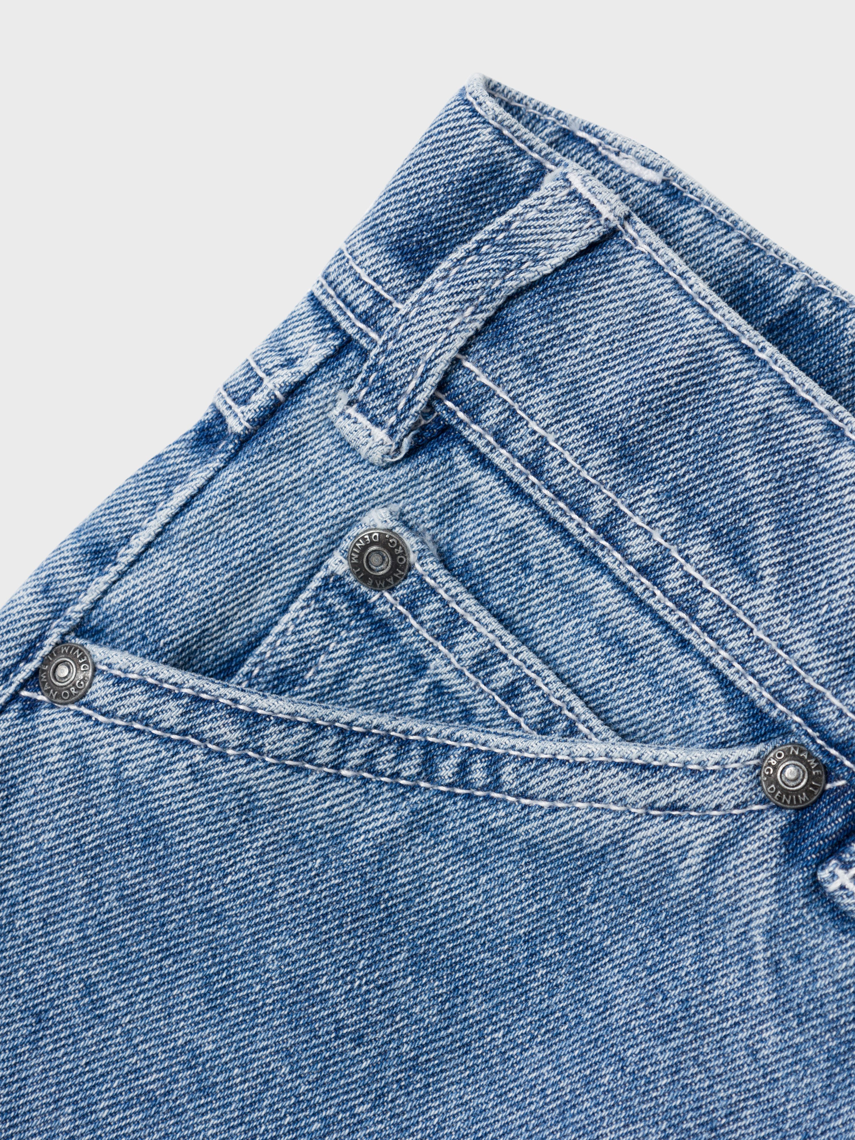 Name It 5-Pocket-Jeans NKMRYAN für Jungen mit geradem Bein und 5-Pocket-Style unifarben, casual, straight fit, Baumwolle, Denim