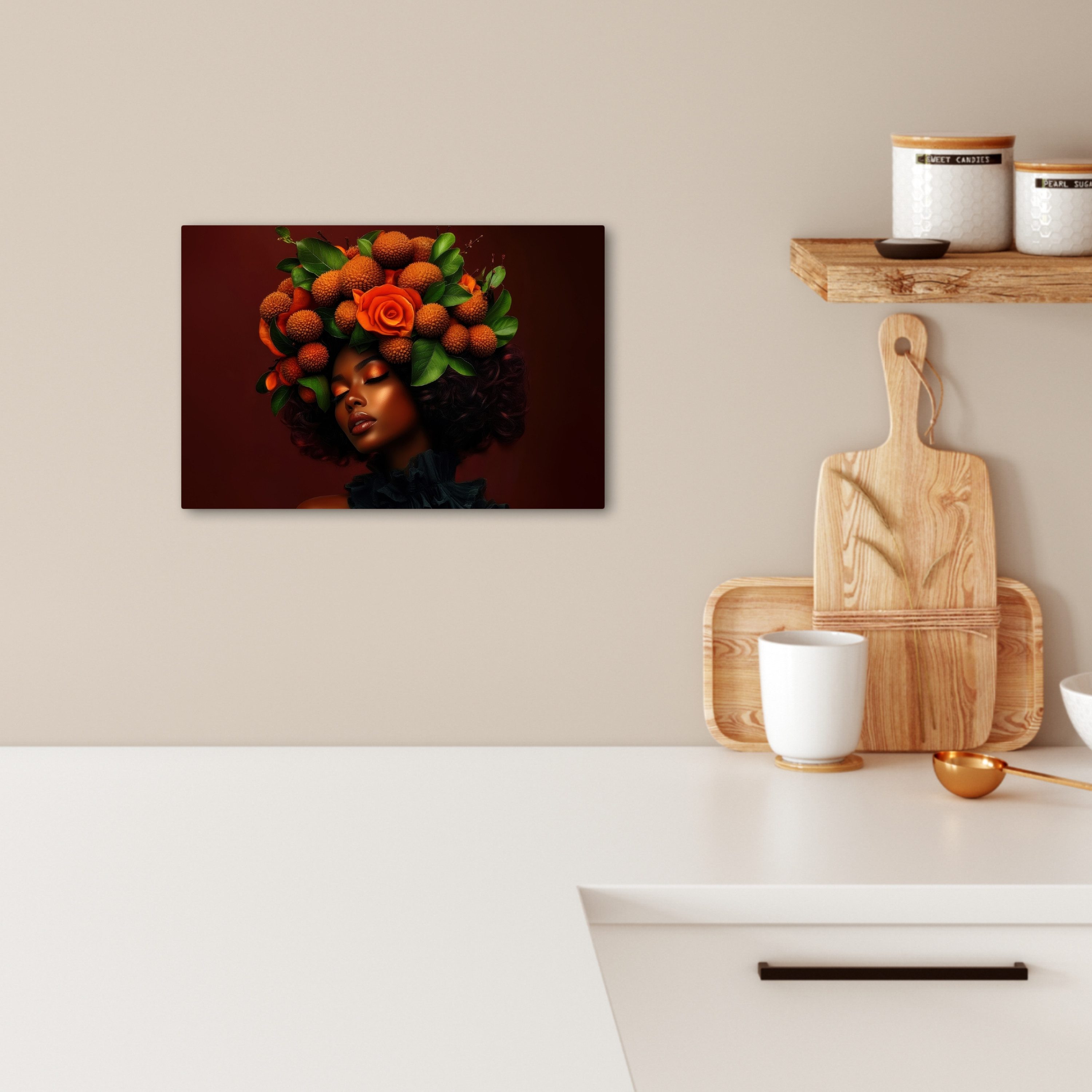 OneMillionCanvasses® Leinwandbild Frau - Lychee - günstig online kaufen