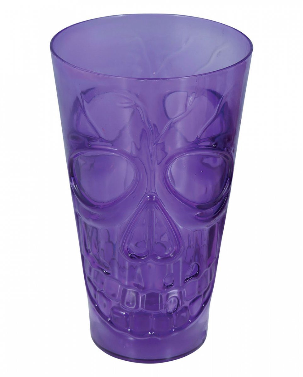 Violettes Glas Dekofigur Getr für Halloween Totenkopf Horror-Shop creepy