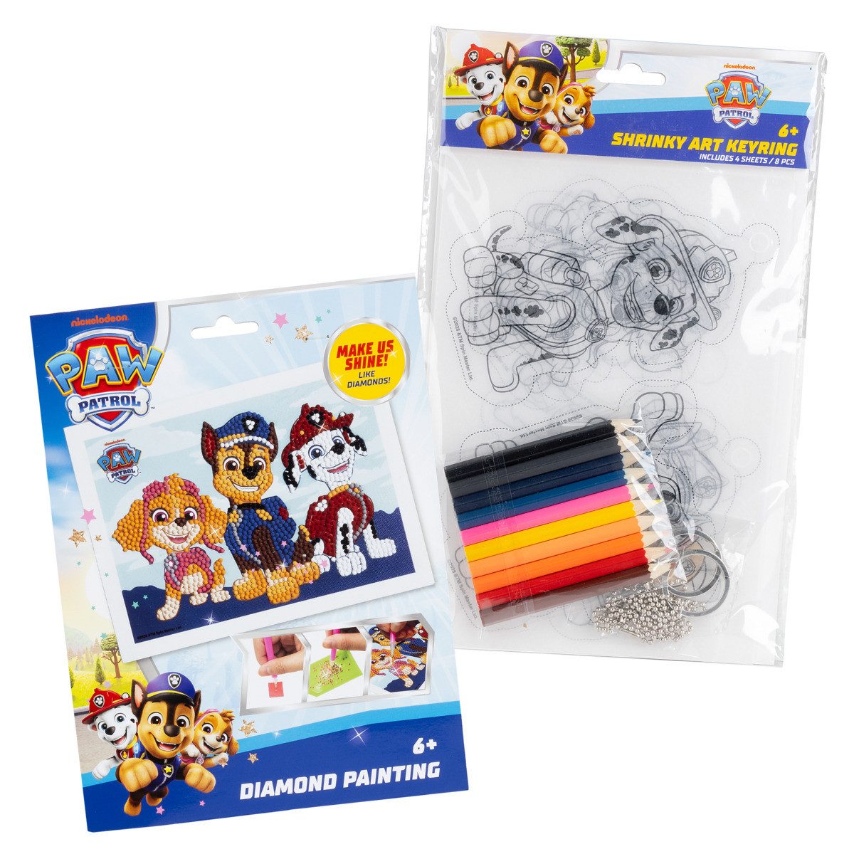 PAW PATROL Malen nach Zahlen DIY Diamond Painting & Schlüsselanhänger Bastelset (1527-St), Diamantenbild, Diamantmalerei, Diamond Painting, Malset, Kreativset