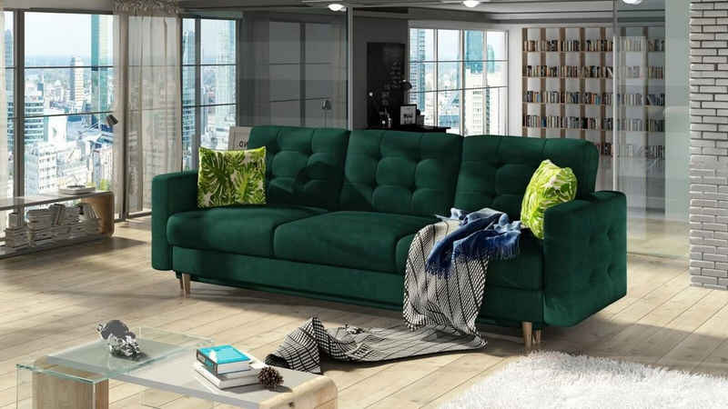 JVmoebel Sofa Dreisitzer Wohnzimmer Couch Polster 3 Sitzer 100% Textil Couch Sofort, Made in Europe