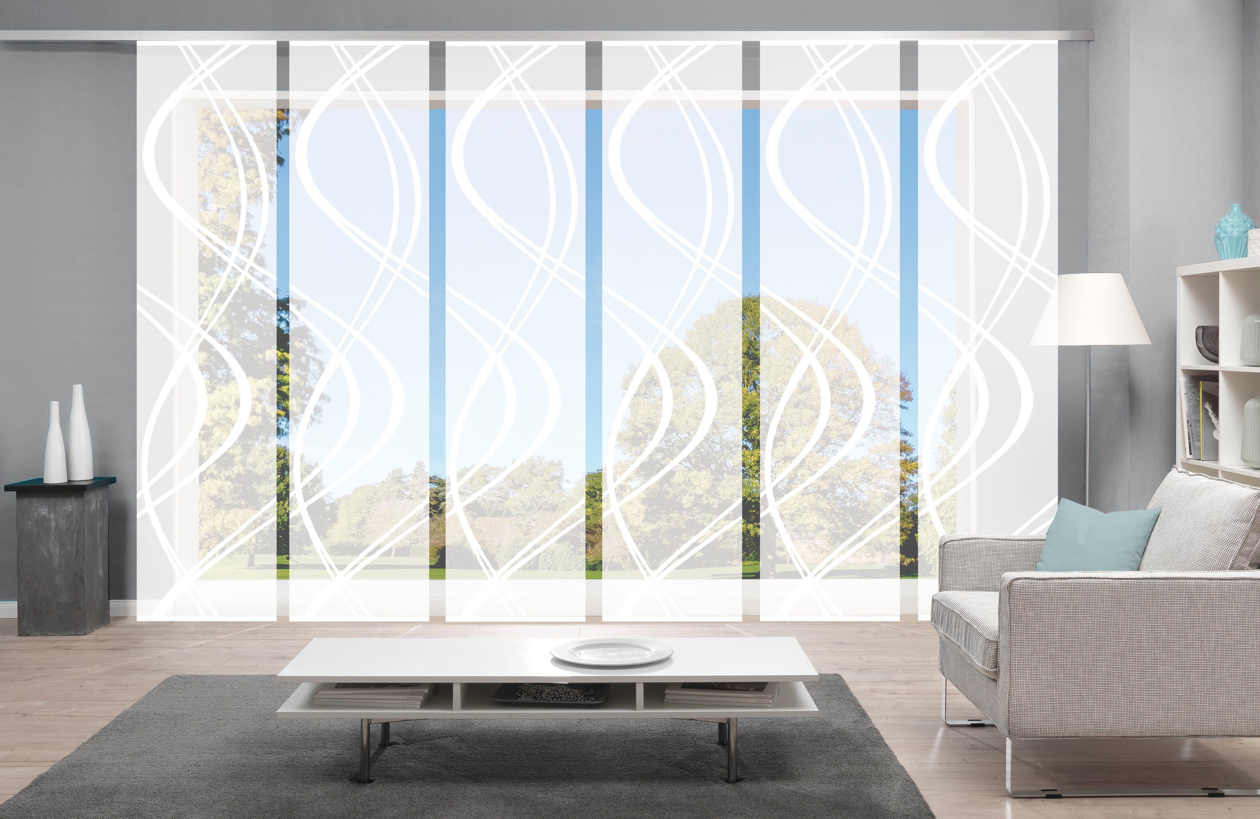 HOME WOHNIDEEN Schiebegardine "TIBERIO 6er SET" Paneelwagen 6 Stk. tlg. Sch günstig online kaufen