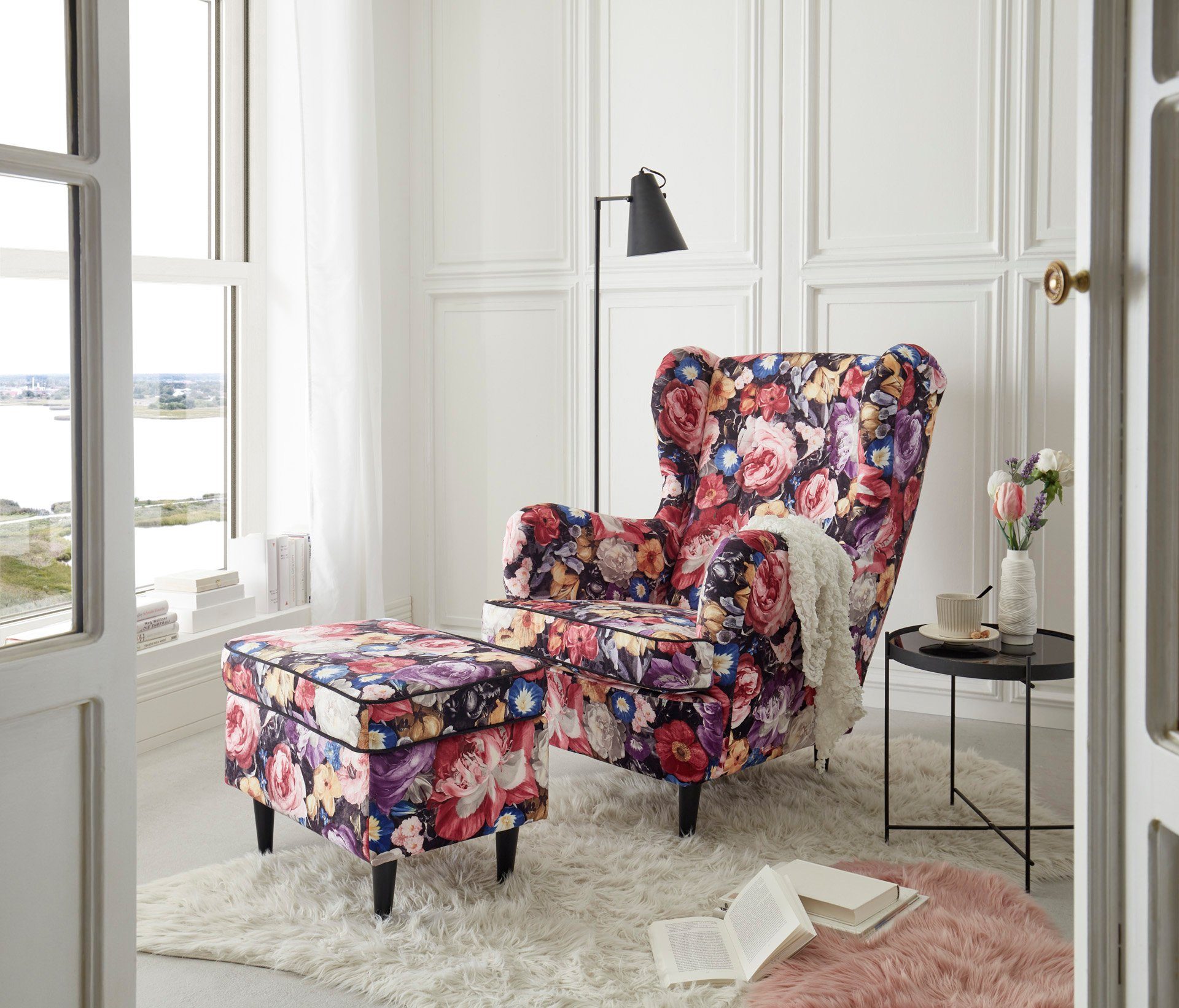 ED EXCITING DESIGN Ohrensessel Laurel, mit Massivholzfüße günstig online kaufen