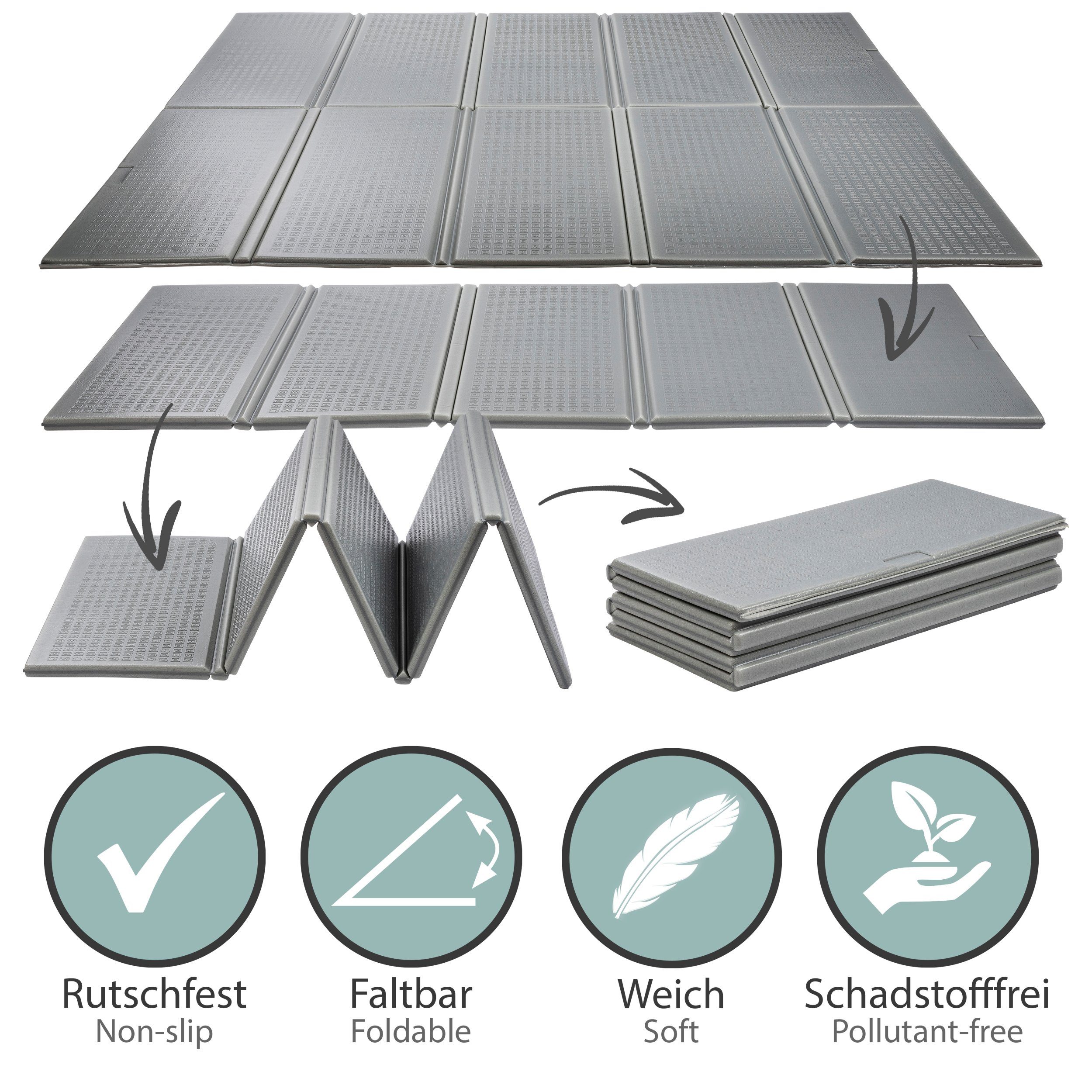 ONVAYA Bodenmatte Spielmatte, Krabbelmatte faltbar, 150x200, 180x200