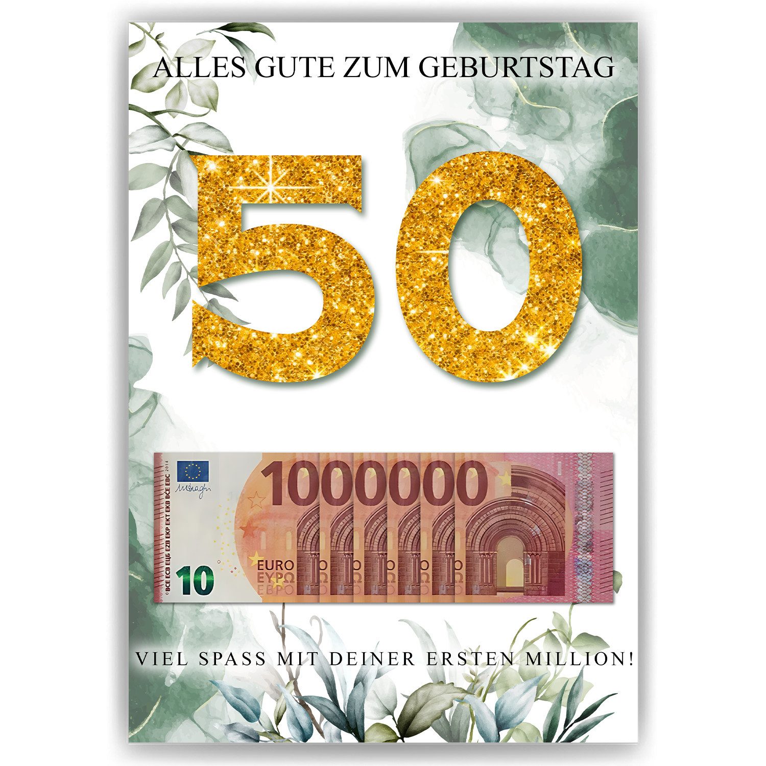 Tigerlino Poster Geldgeschenk Geburtstag Männer Frauen Geburtstagsgeschenk, 50. Geburtstag