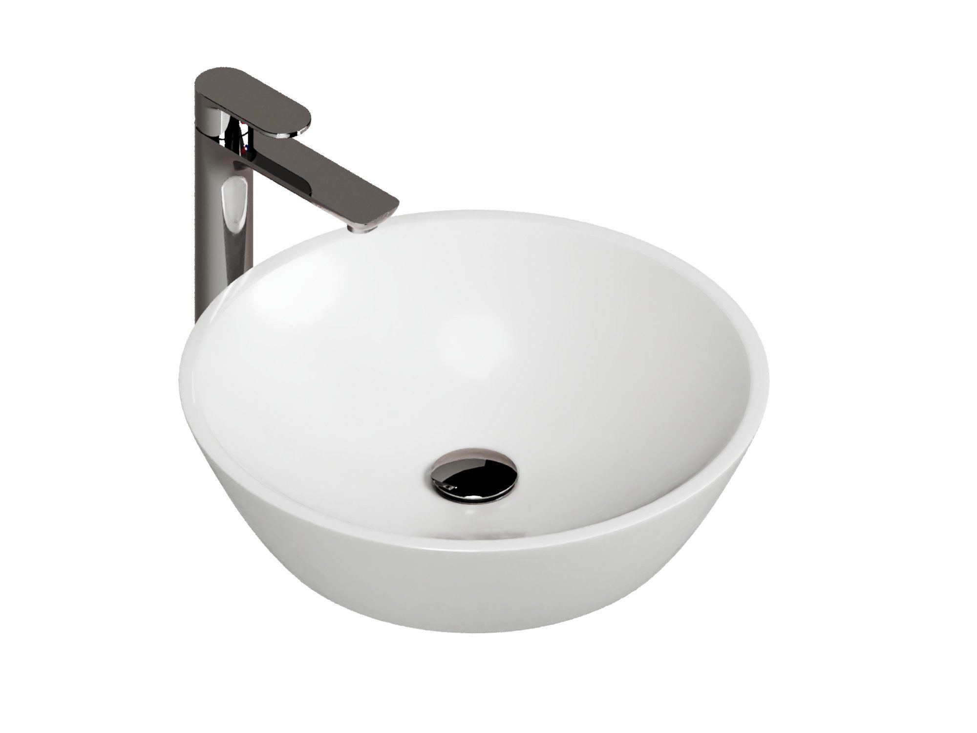 Aqua Bagno Aufsatzwaschbecken Aufsetzwaschbecken Waschschale rund weiß Keramik