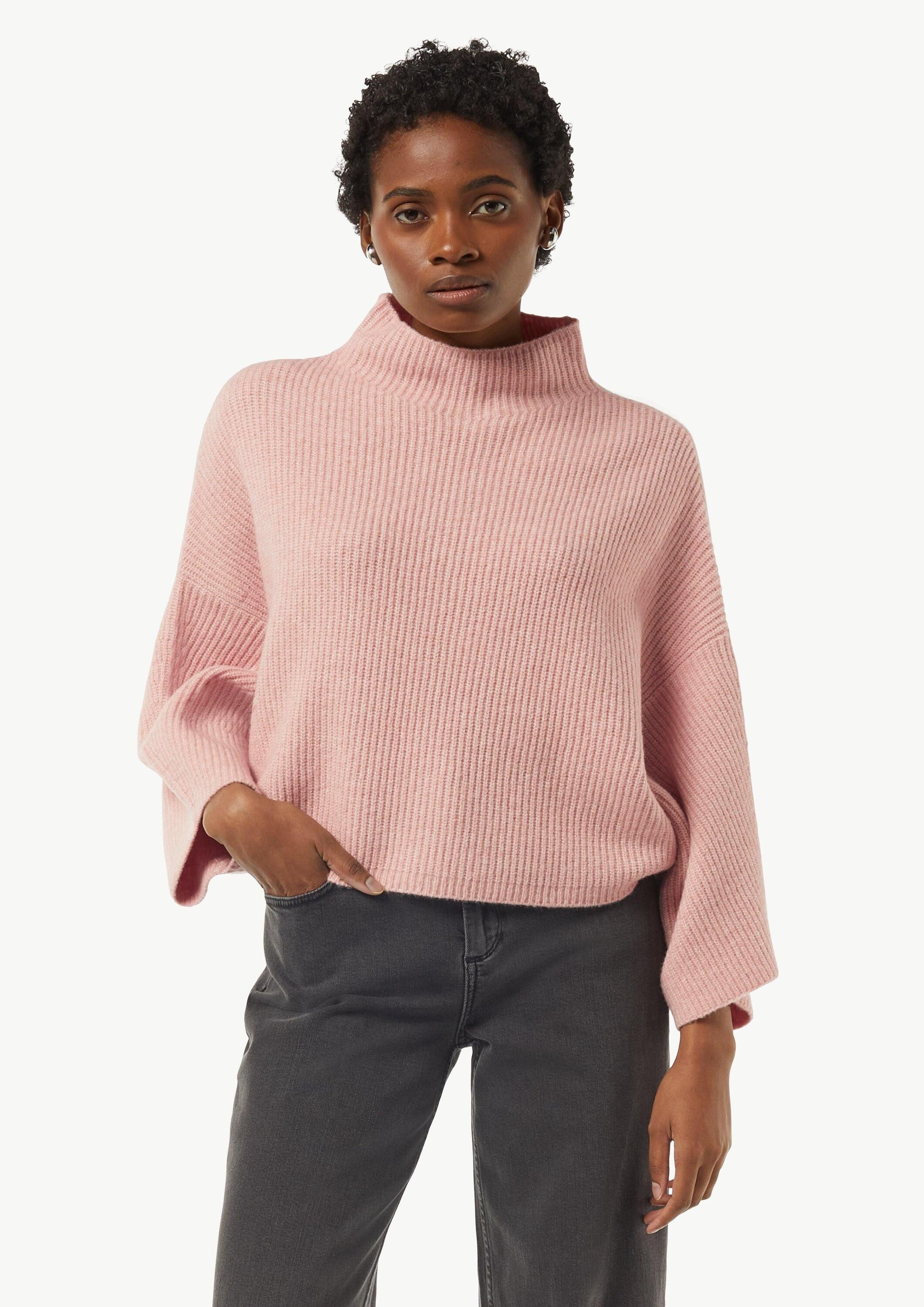 comma Poncho Indoor-Poncho Strick-Poncho mit Stehkragen