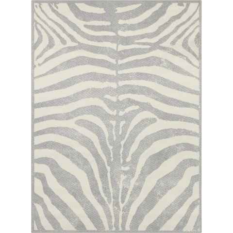Teppich Rufus, my home, rechteckig, Höhe: 8 mm, Kurzflor, Zebra Look, gestreift, gekettelt, robust, pflegeleicht