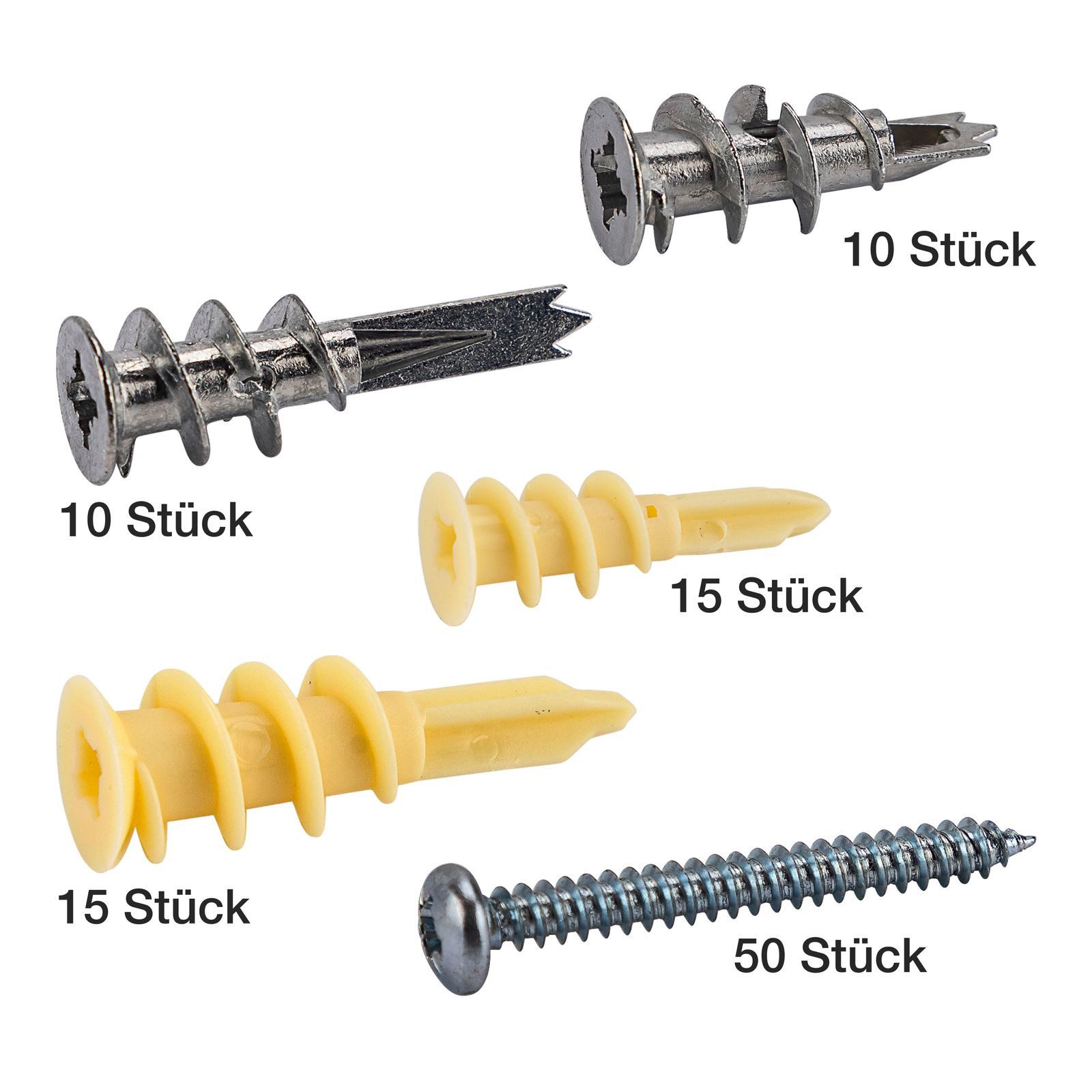 KesTek Dübel-Set Gibskartondübel-Sortiment 100-teilig