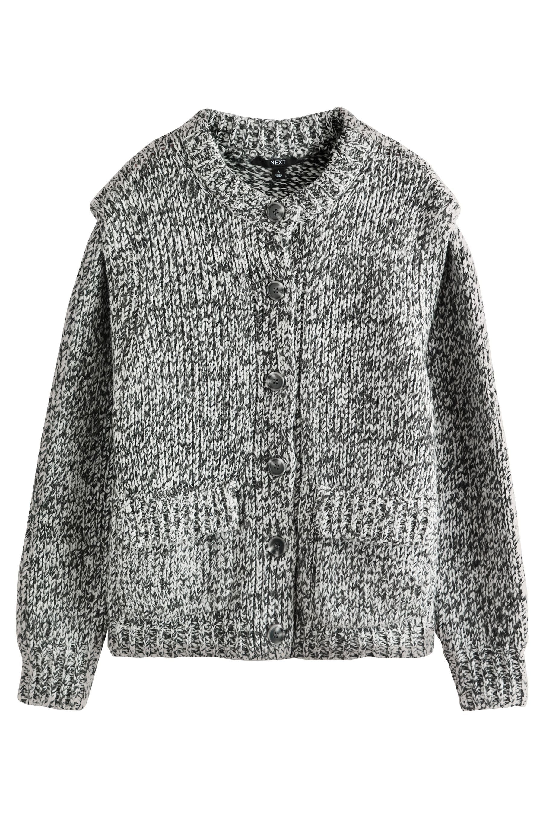 Next Strickjacke Strickjacke mit Twist-Detail und Schulterpolstern (1-tlg) günstig online kaufen