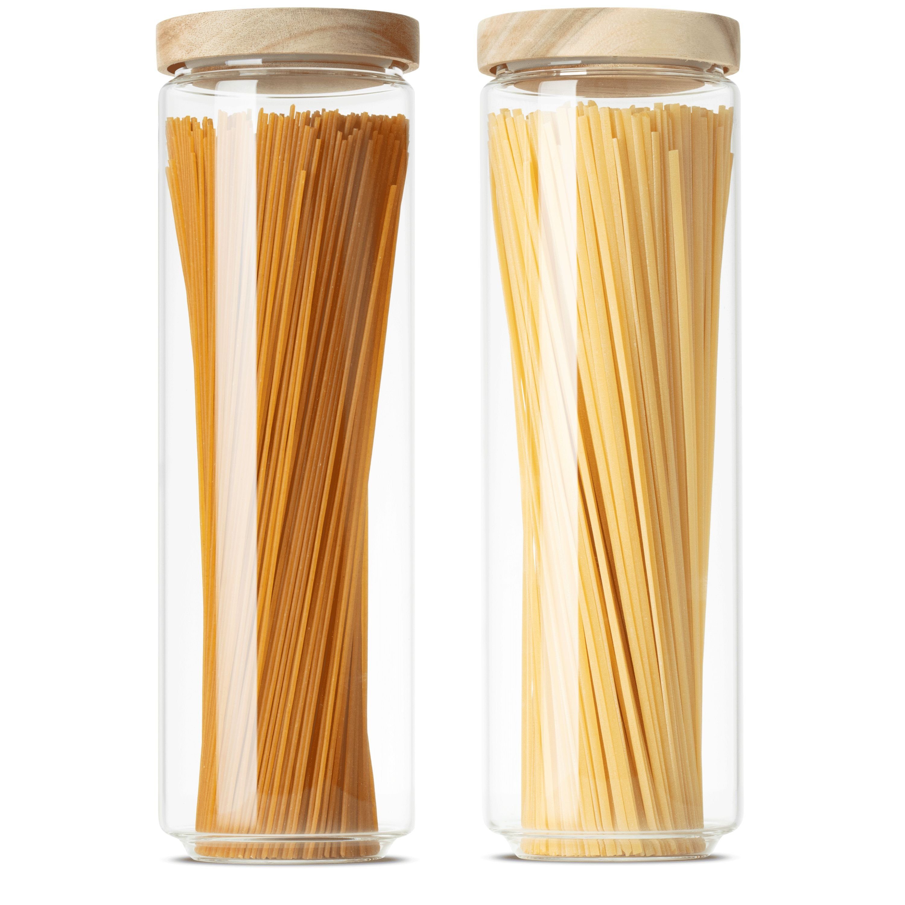Econovo Vorratsglas, (Set, stapelbar & luftdicht), Vorratsgläser mit Deckel für Lebensmittel groß & klein