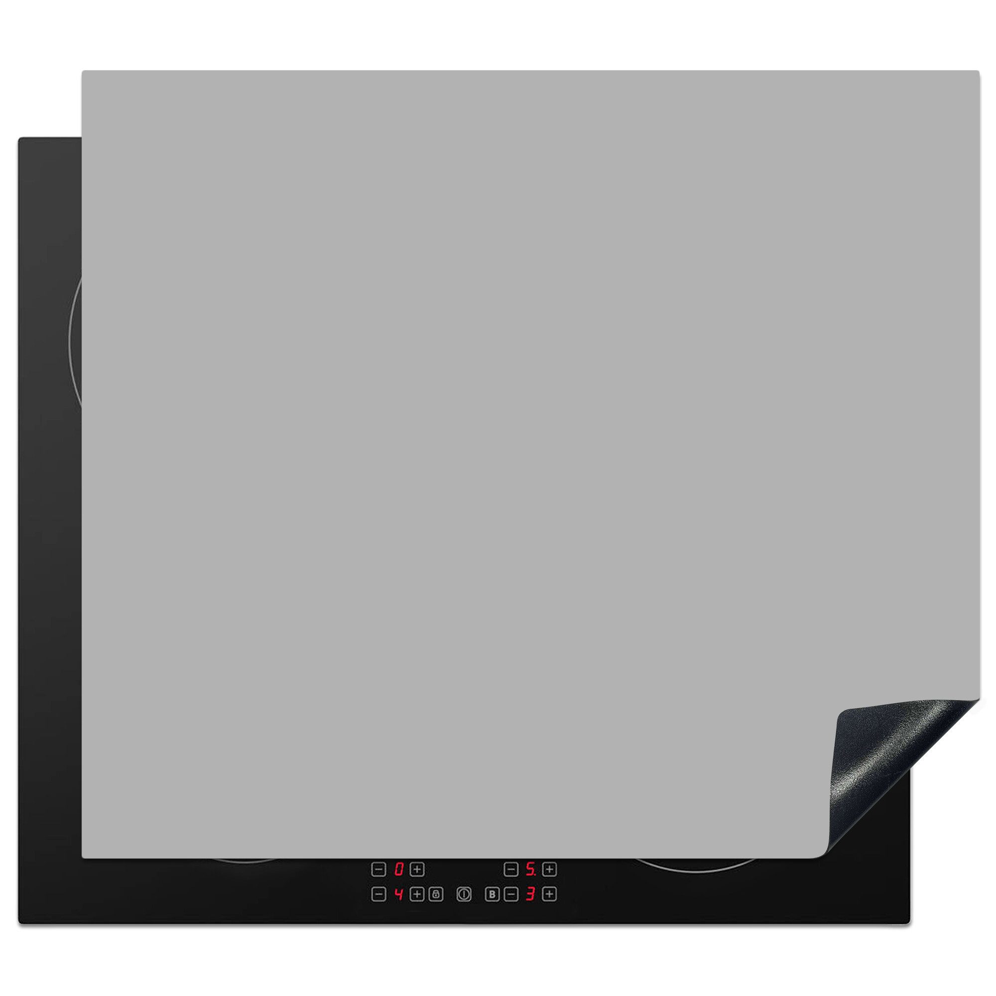 MuchoWow Herd-Abdeckplatte Grau - Unifarbener Druck, Vinyl, (1 tlg), Cerankochfeld Abdeckung, Herd Abdeckplatten Vinyl, 58.3x51.3 cm
