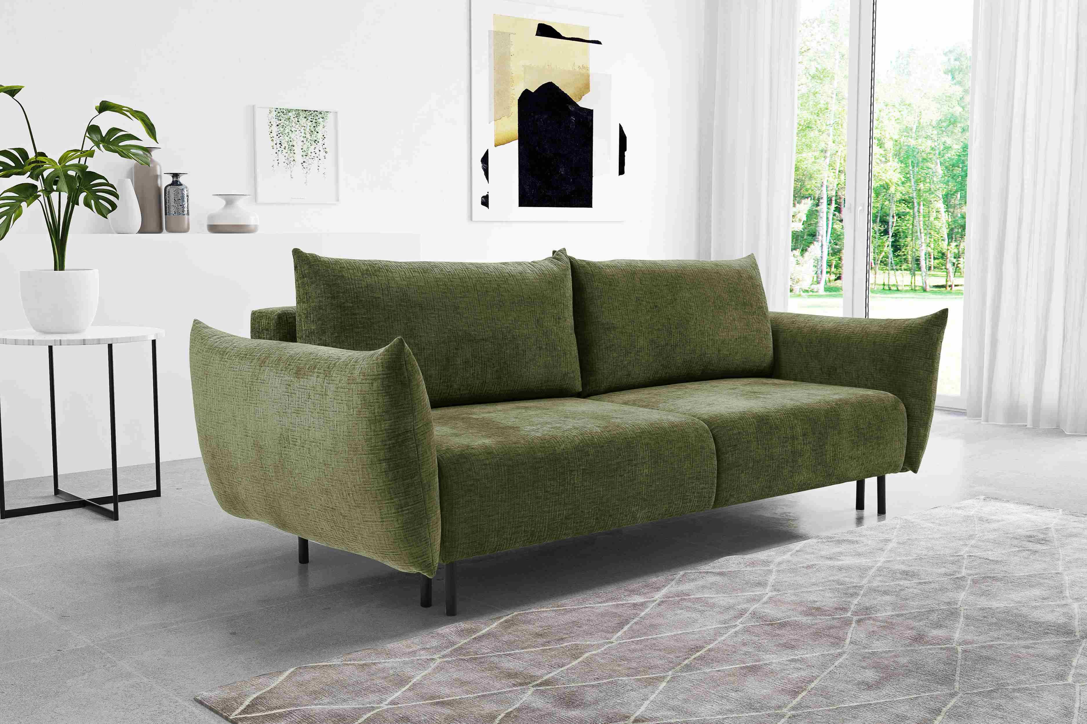 Furnix Schlafsofa Adelline Polstercouch mit Schlaffunktion 140x200 cm für 2 Personen, Maße: BxHxT 240x90x108cm, Liegefläche 145x200 cm