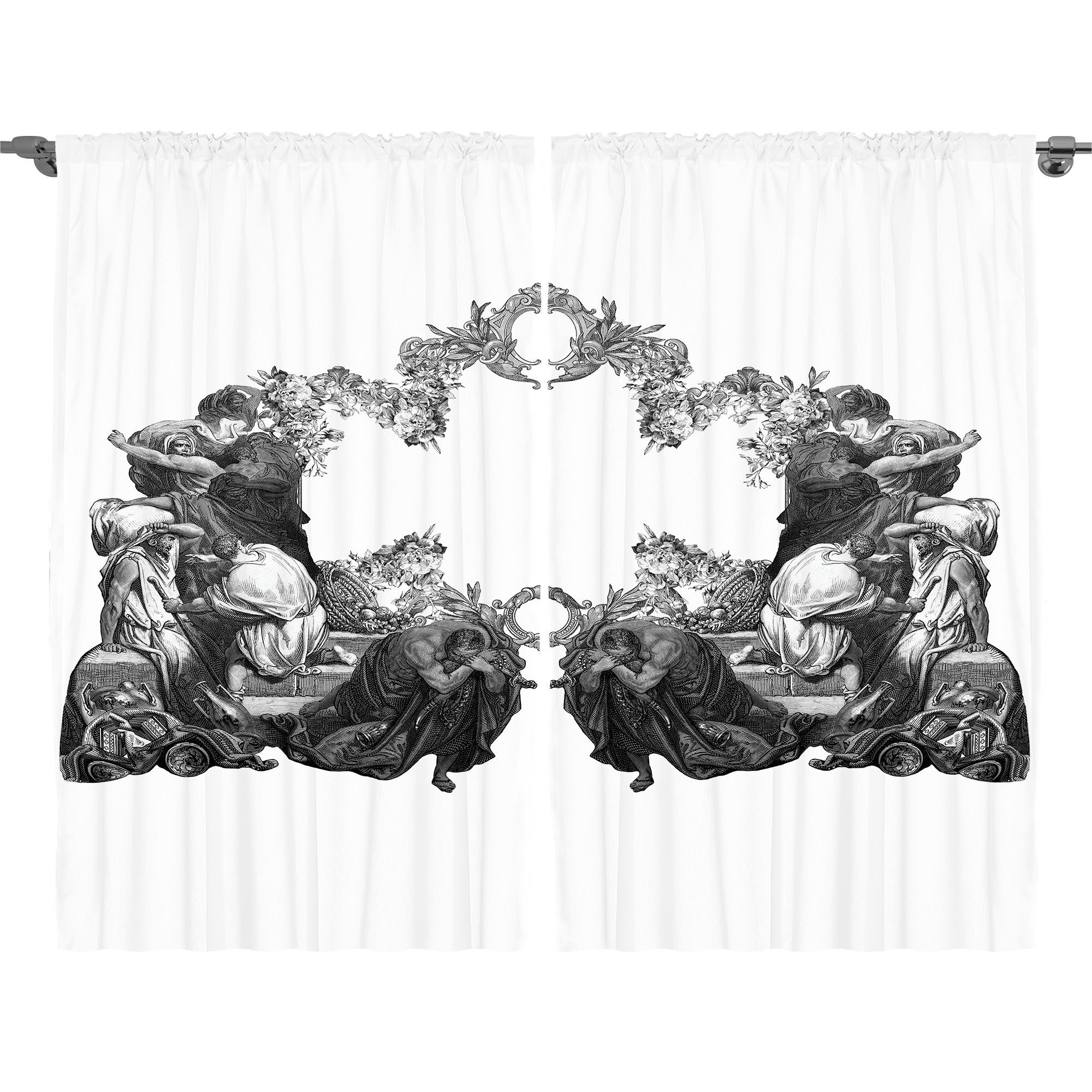 Gardine Schlafzimmer Kräuselband Vorhang mit Schlaufen und Haken