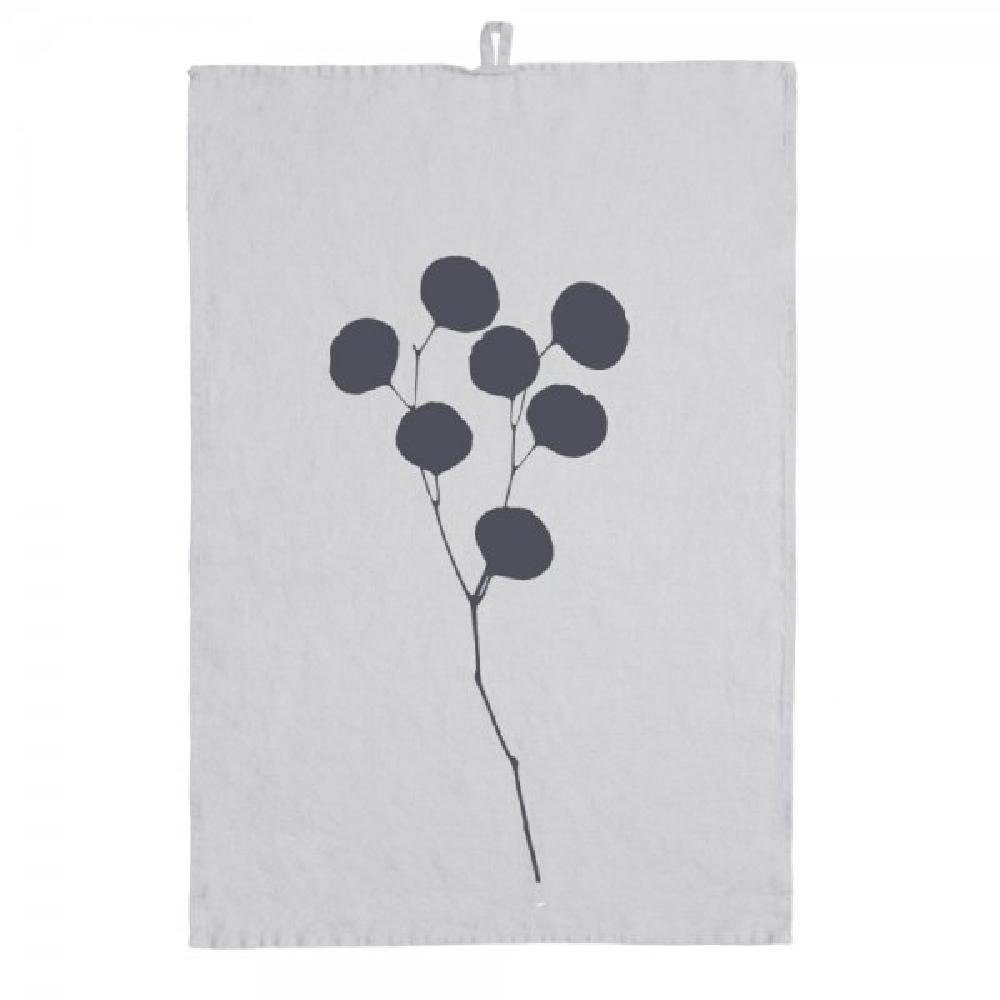 Frohstoff Geschirrtuch Geschirrtuch Leinen Grau Eukalyptus Metallicviolett