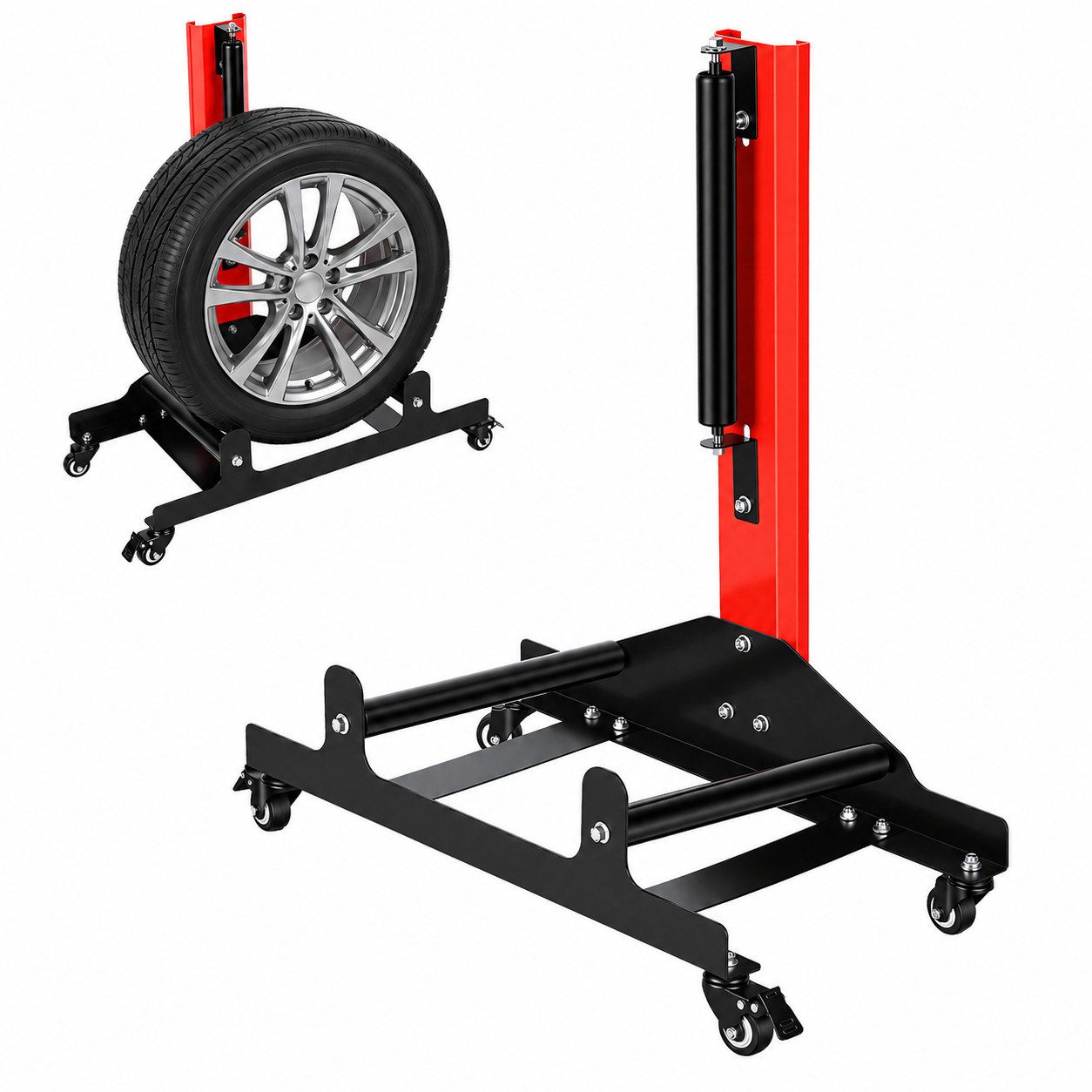Rutaqian Felgenbaum Felgenständer mit Laufrollen, Radständer zum Reinigen von Reifen, Wheel Rim Stand with Castors, Schwerlast Felgenständer für PKW SUV LKW