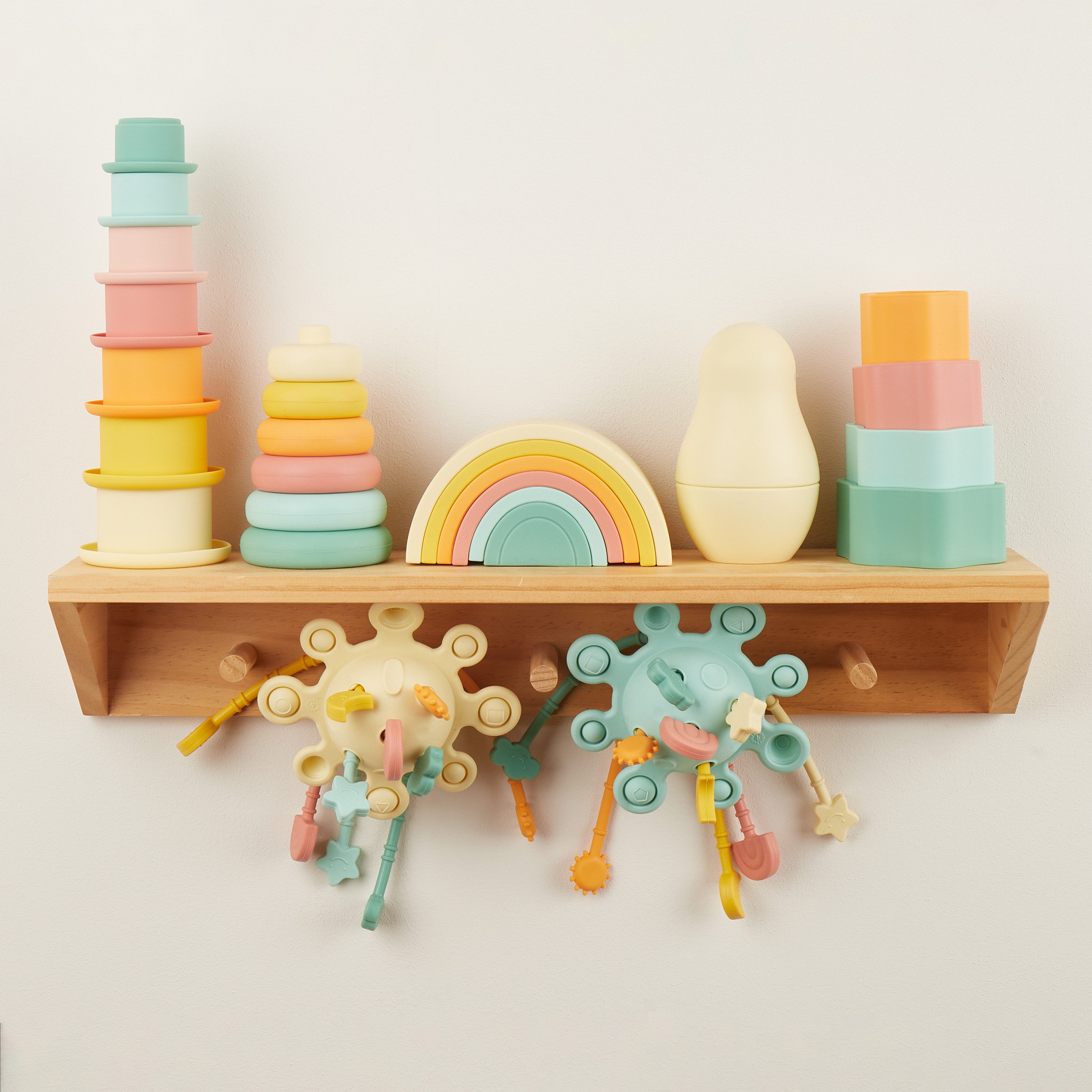 BIECO Stapelspielzeug Bieco Silikon Baby Stapelbecher Tropical Vibes