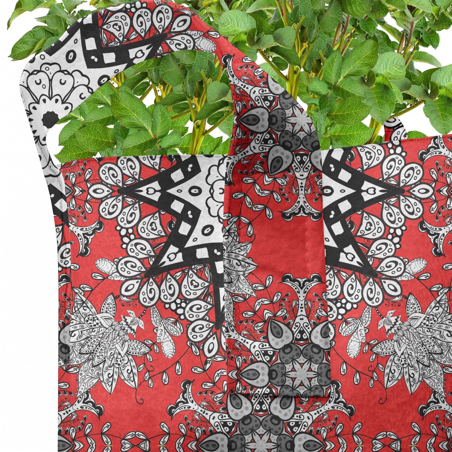 Abakuhaus Pflanzkübel Mandala Stofftöpfe Pflanzen, hochleistungsfähig mit Blumenstrudel Griffen für Red