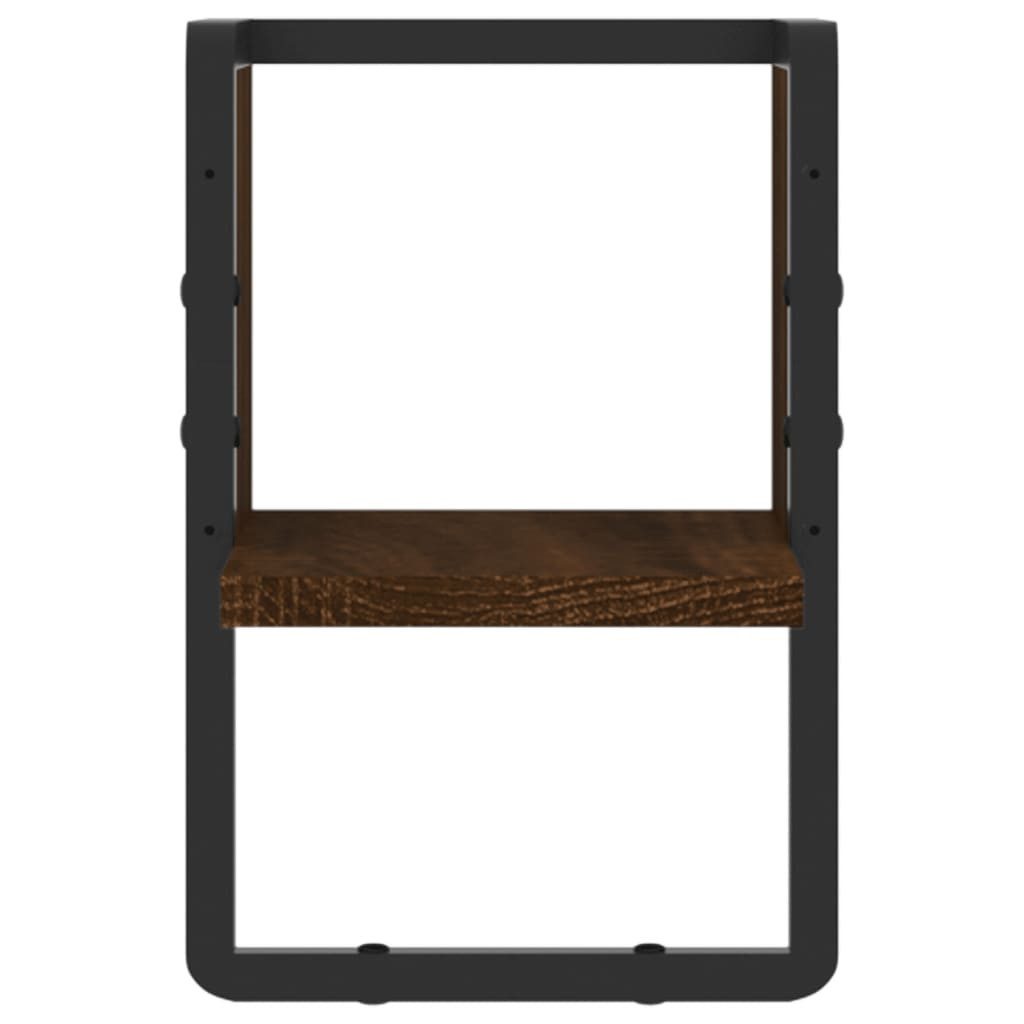 furnicato Wandregal mit Stange Braun Eichen-Optik 20x25x30 cm, 1-tlg.