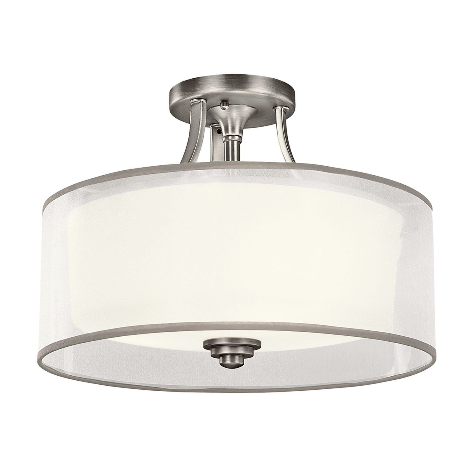 Licht-Erlebnisse Deckenleuchte CANELADO, ohne Leuchtmittel, Deckenlampe E27 Weiß Zinn Glas Metall Modern