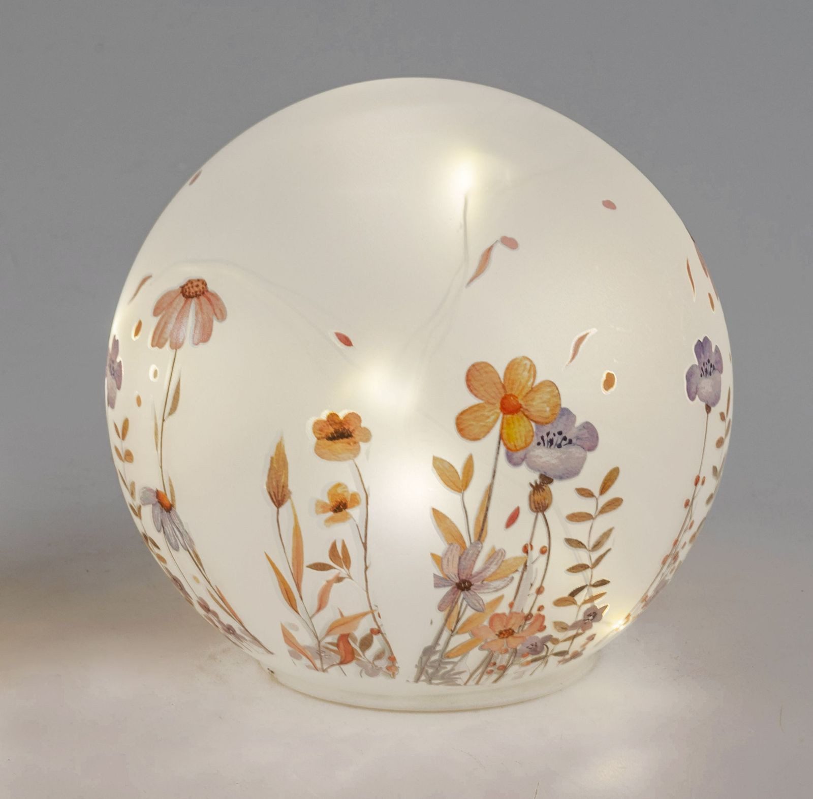 formano LED Dekolicht Deko Kugel Glas Wiesenblumen 15 cm matte Glasleuchte günstig online kaufen