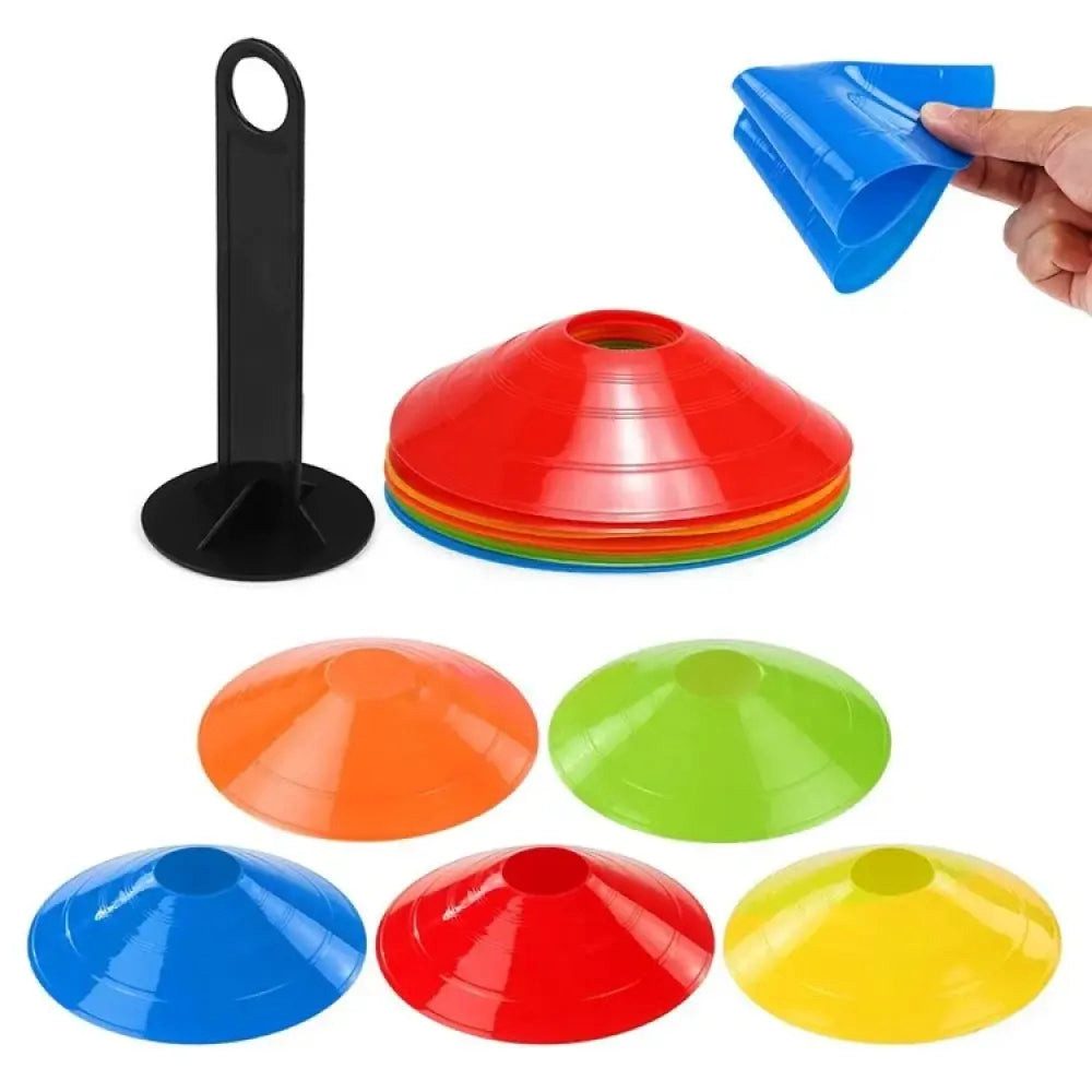 Koordinations-Trainingssystem Agility Kegel Set 15-tlg – 5 Farben + Halter für Training & Sport