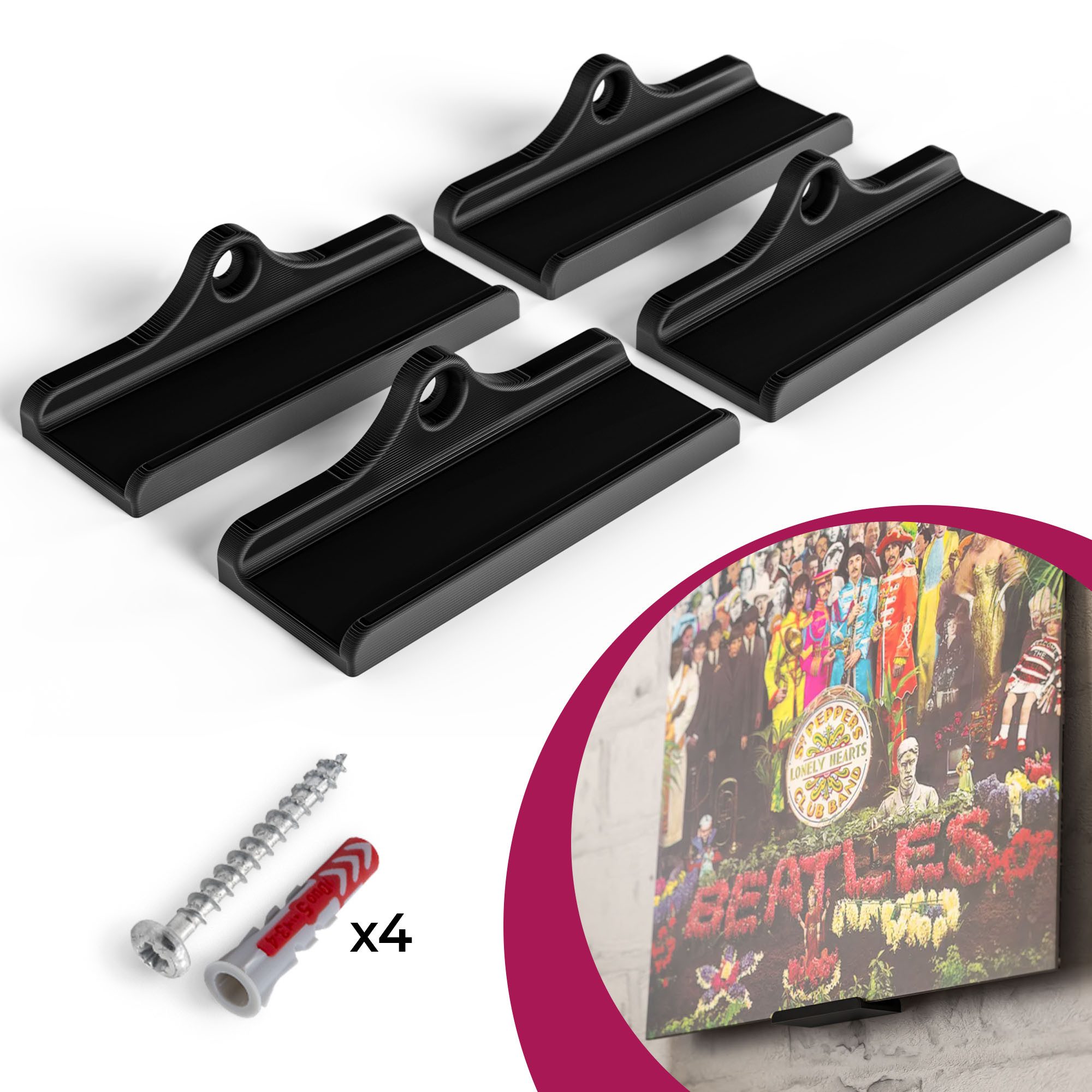 Mobilefox Wanddekoobjekt Schallplatten Wandhalterung für LP Disc Vinyl Halt günstig online kaufen