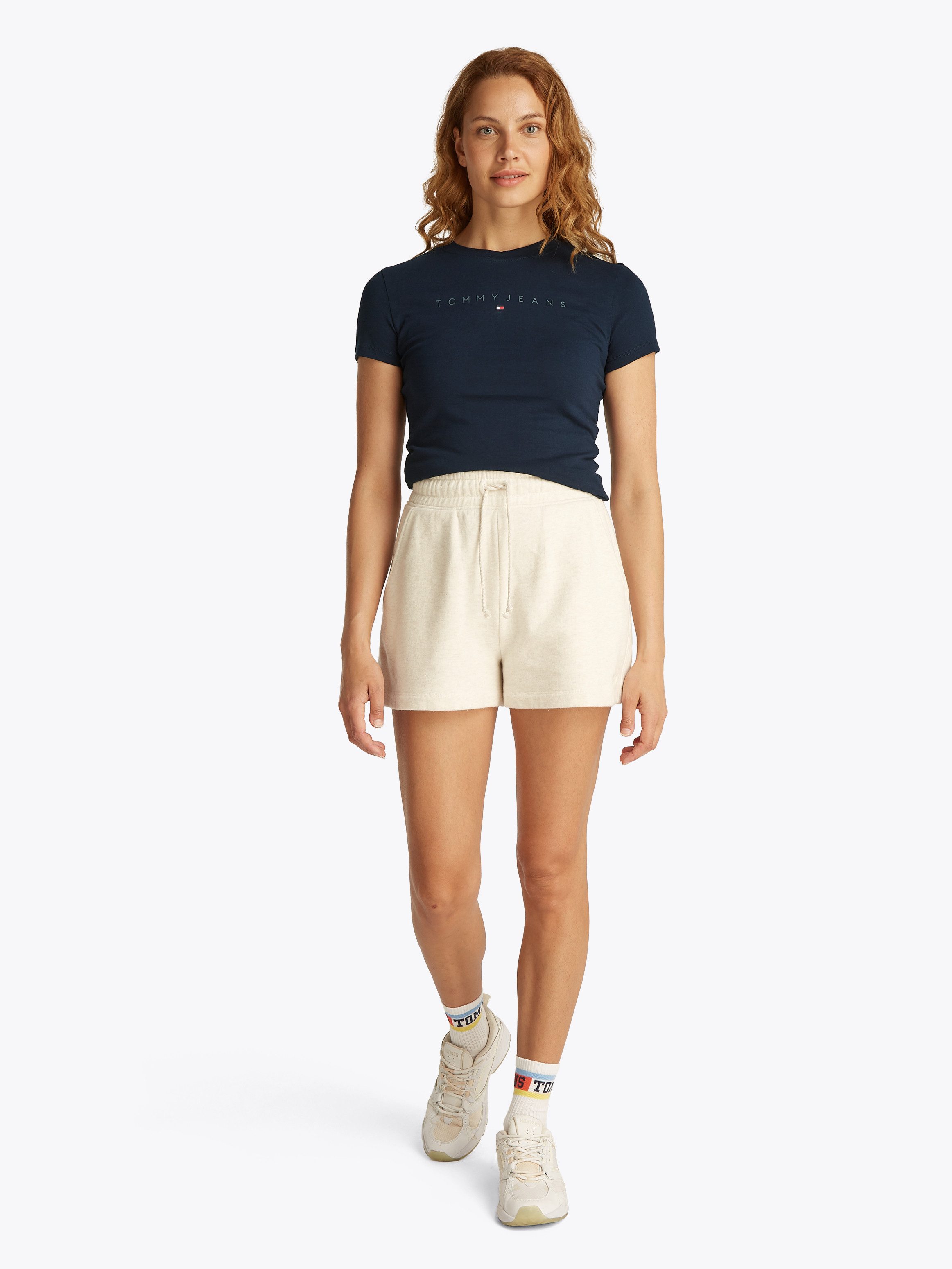 Tommy Jeans Curve T-Shirt TJW SLIM TONAL LINEAR TEE EXT in Großen Größen, Logodruck, Figurbetont
