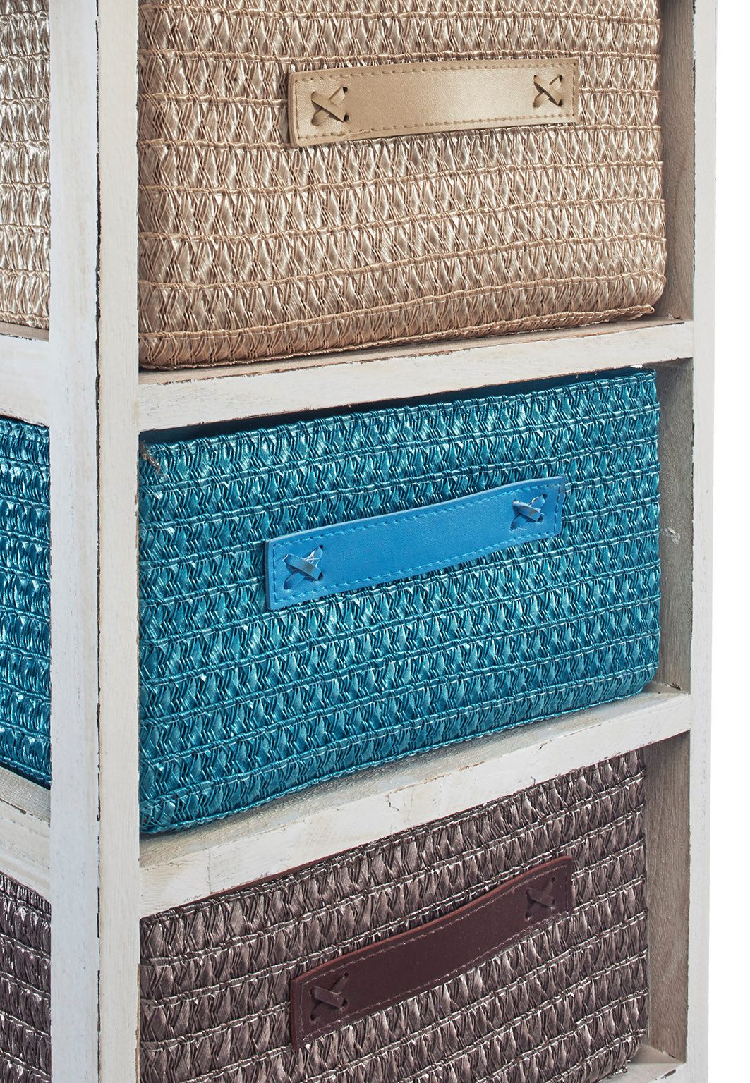 Kobolo Regal Holzregal white washed mit 4 Schubfächer – Bild 5 von 5