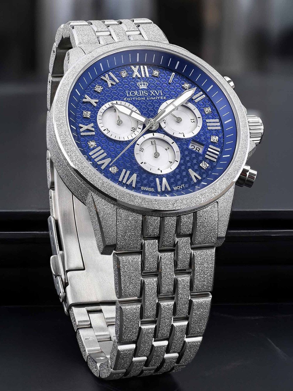 LOUIS XVI Quarzuhr Louis XVI LXVI3623 Herrenuhr Aramis Frosted 2.0 Diamond Chronograph 43 Louis XVI LXVI3623 Herrenuhr Aramis Frosted 2.0 Diamond Chronograph 43mm 5ATM