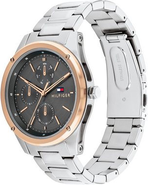 Tommy Hilfiger Multifunktionsuhr CASUAL, 1710541, Quarzuhr, Armbanduhr, Herrenuhr, Datum, 12/24-Std.-Anzeige, analog