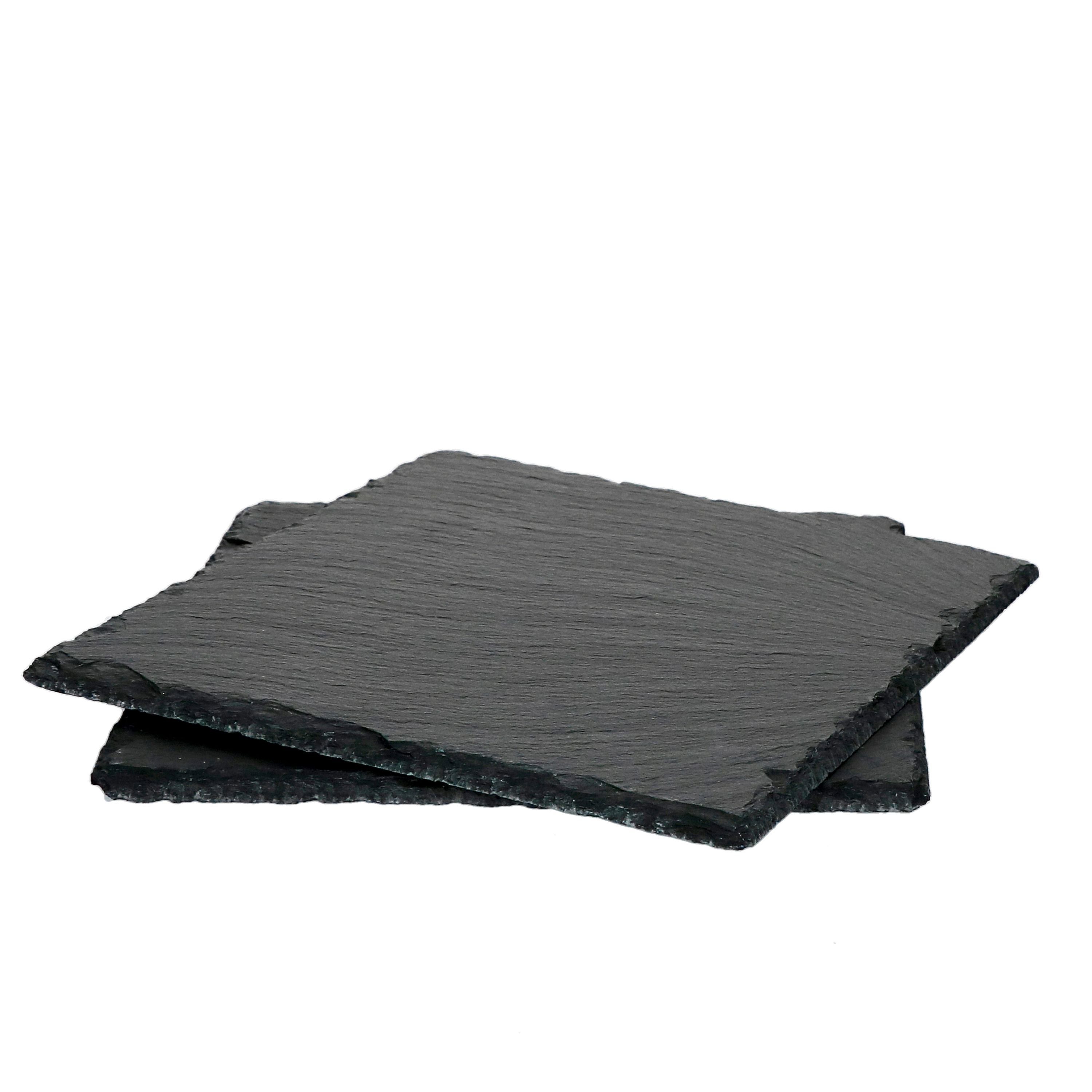Servierplatte 2er Set Schieferplatte 17x17 cm - 23464639